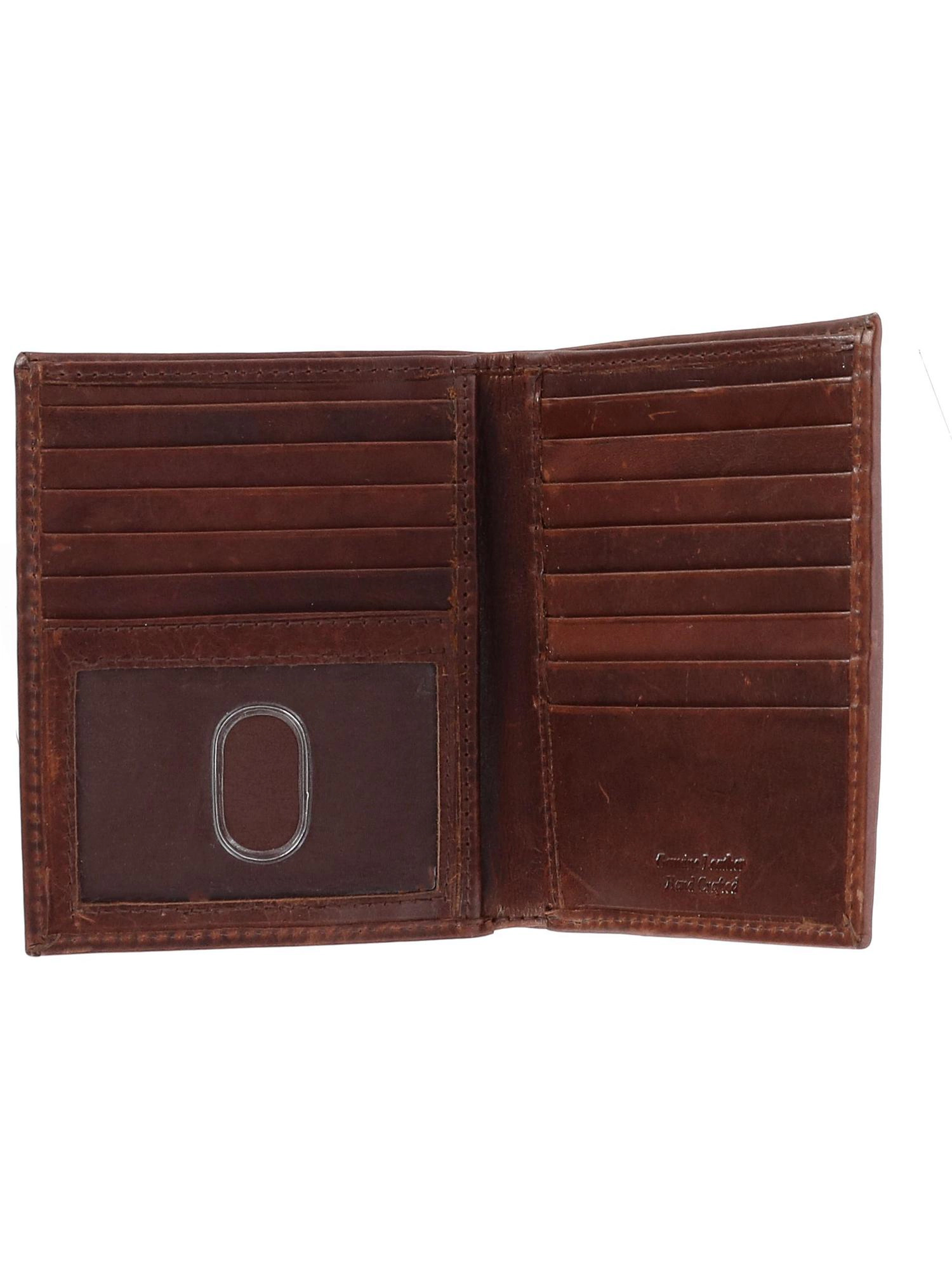 CTM® Men's Oil Pull Up Leather Hipster Bifold Wallet