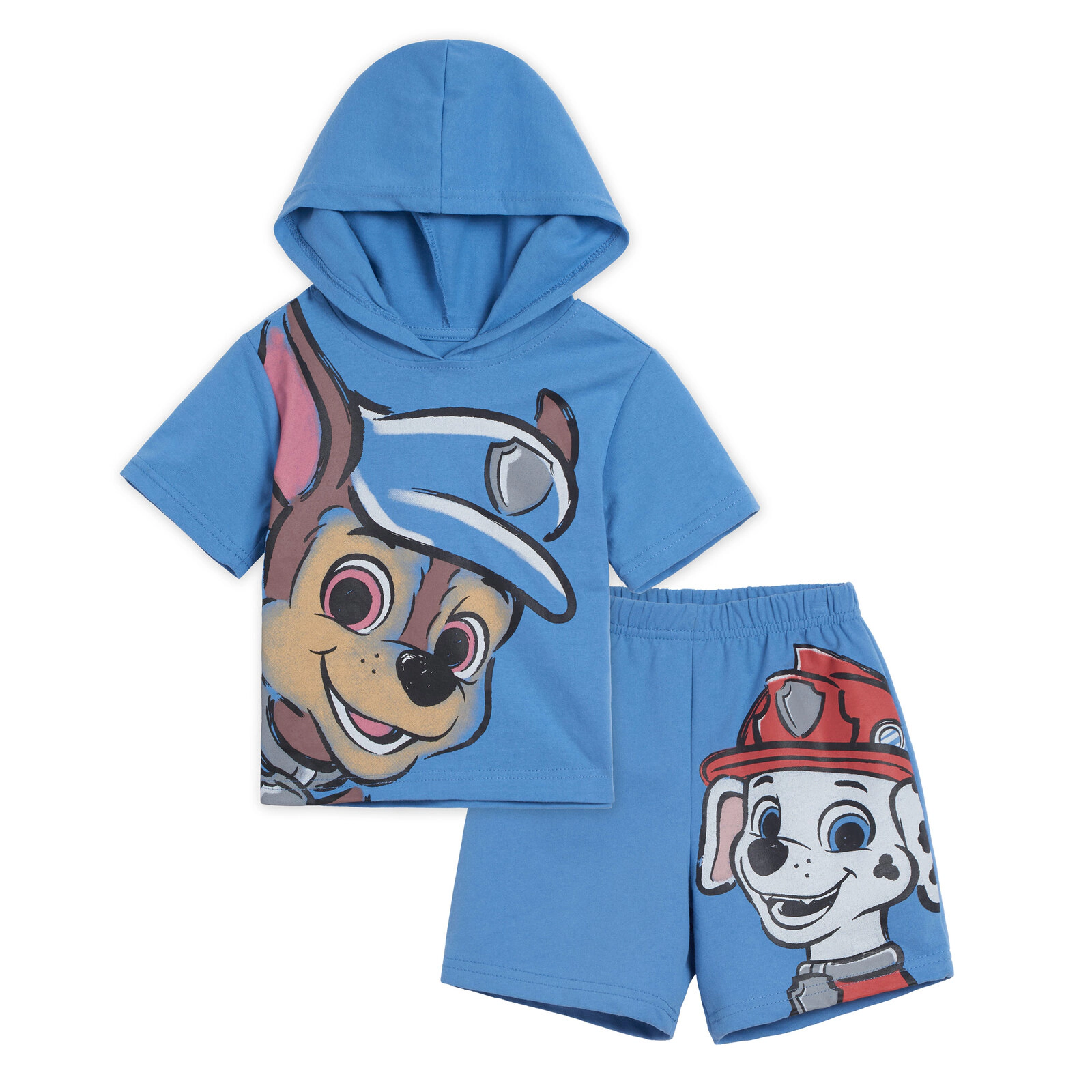 Paw Patrol Boys' 2-Piece Hooded Tee and Shorts Set