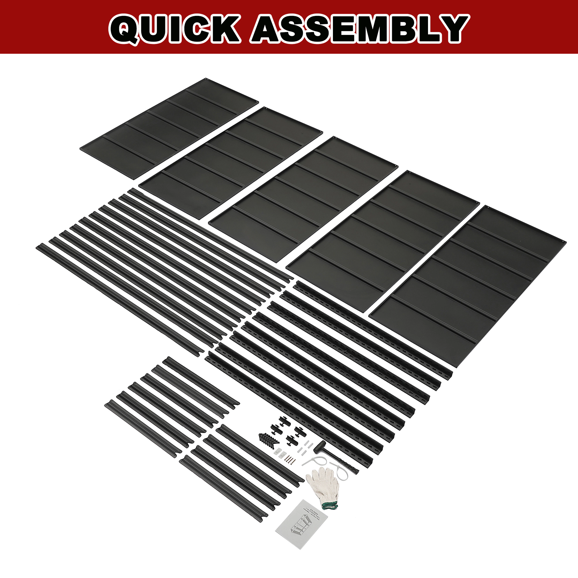 Flynama 5 Tier Heavy Duty Black Utility Shelving Unit 47 in W x 18 in D x 72 in H