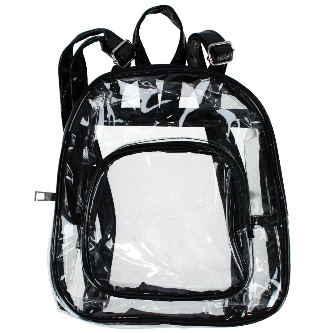 CTM® Women's Mini Clear Transparent Zipper Backpack