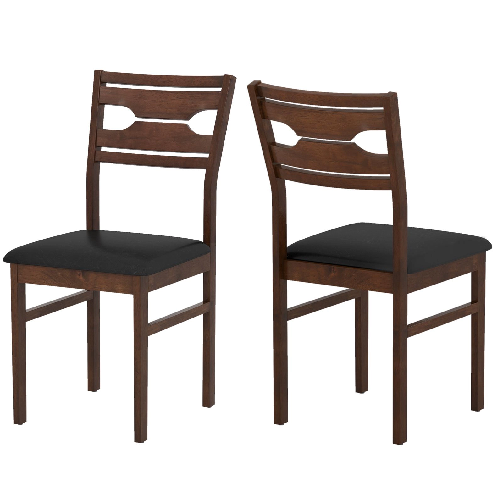 SlickBlue Wooden Dining Chairs Set of 2, PU Leather Upholstery