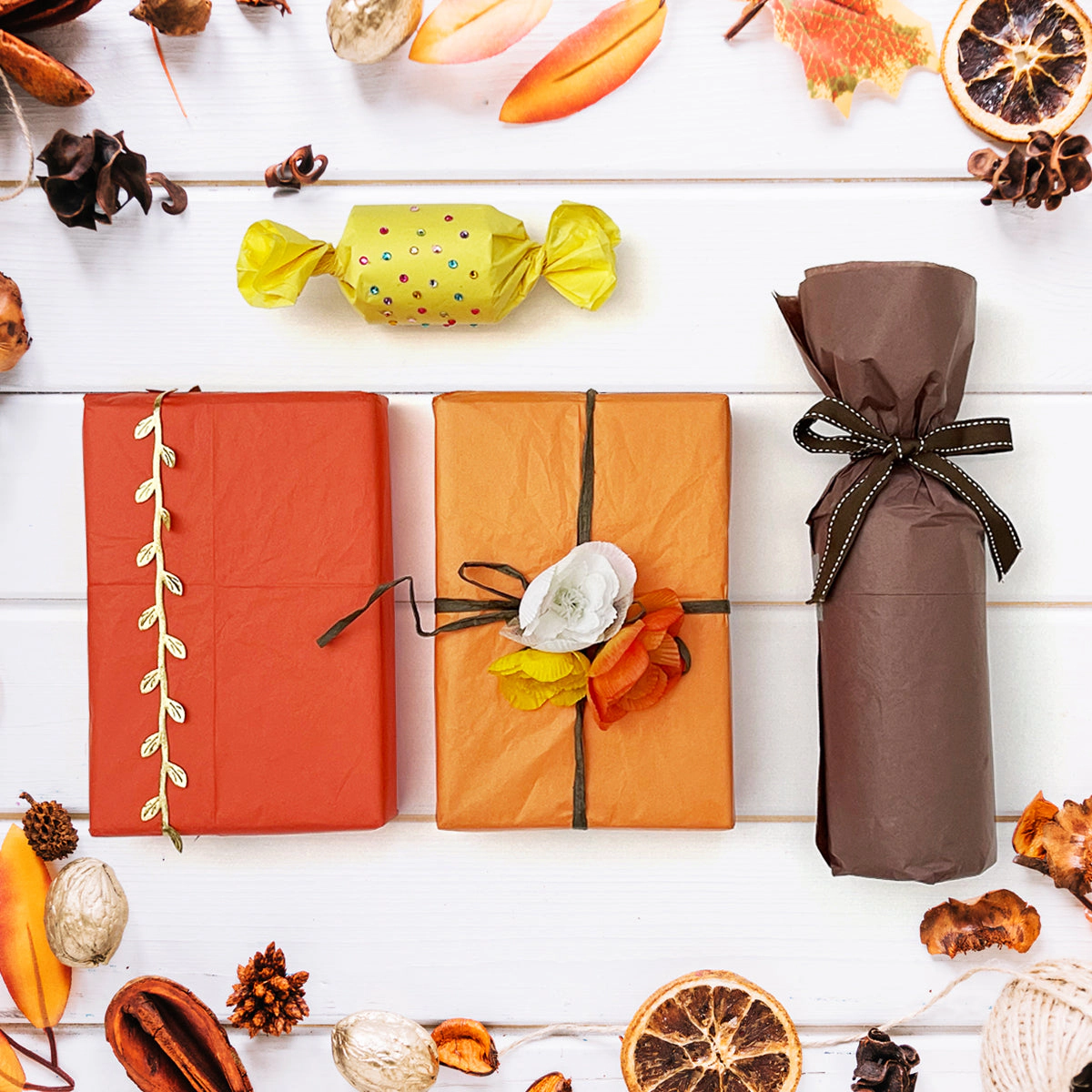 Wrapables Tissue Paper 20 x 28 Inch for Gift Wrap, Arts & Crafts, Paper Flowers, Garlands (60 Sheets), Autumn