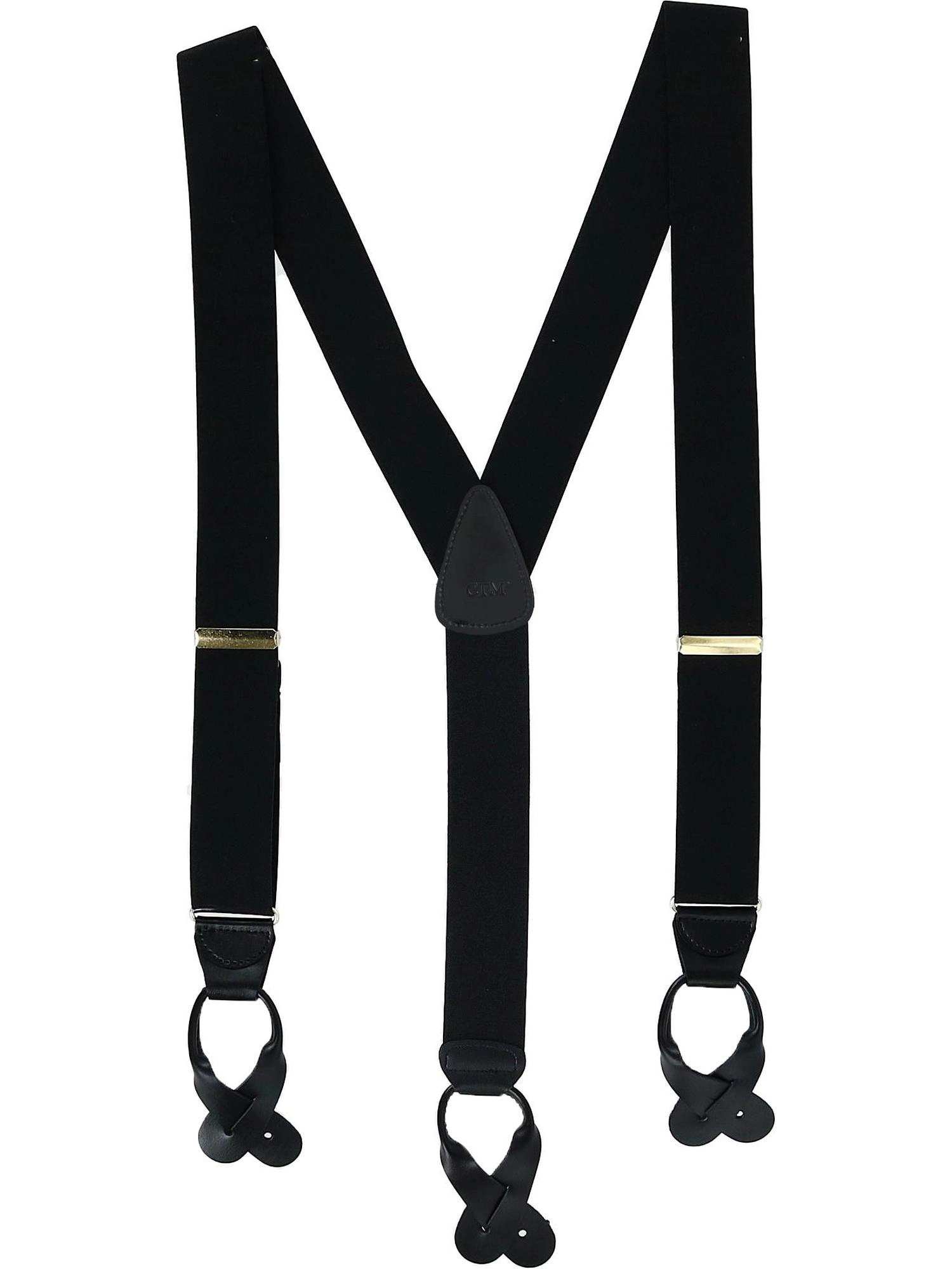 CTM Men's Elastic Button End Suspenders
