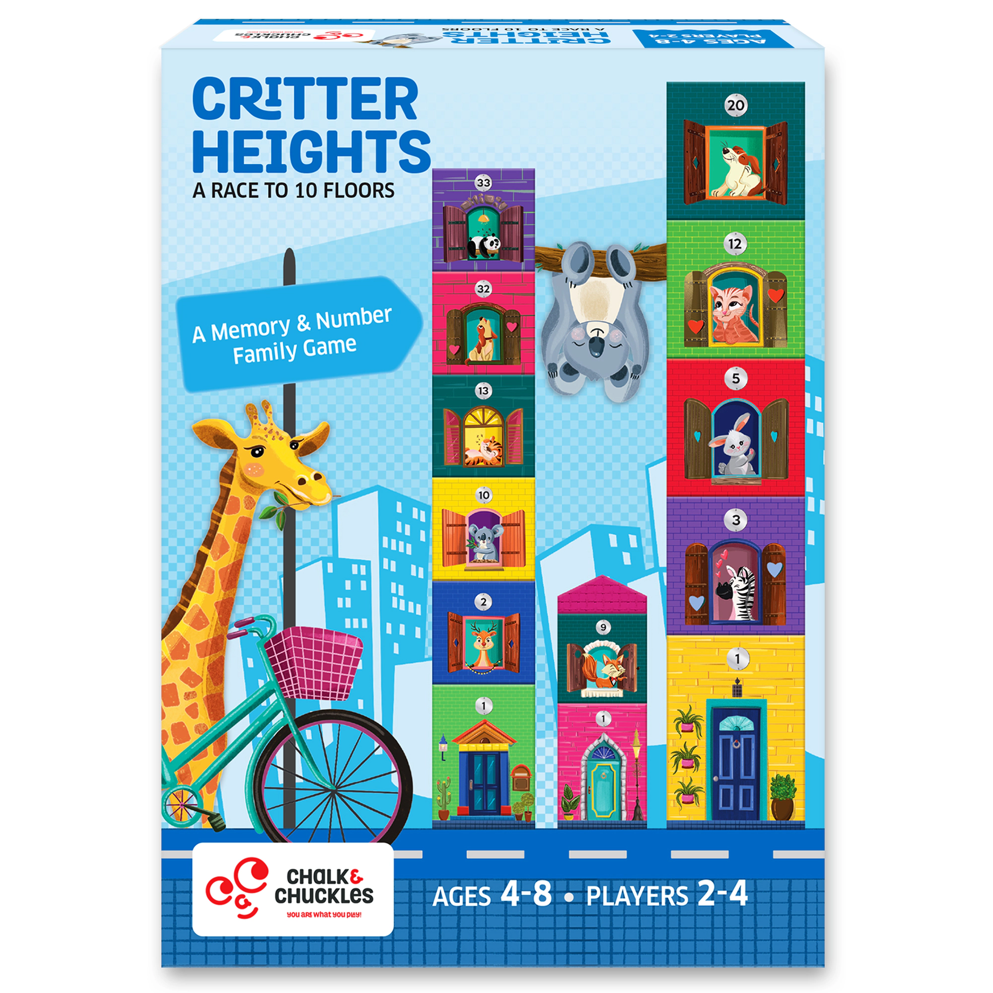 Chalk & Chuckles Critter Heights Memory Game - 2-4 Players
