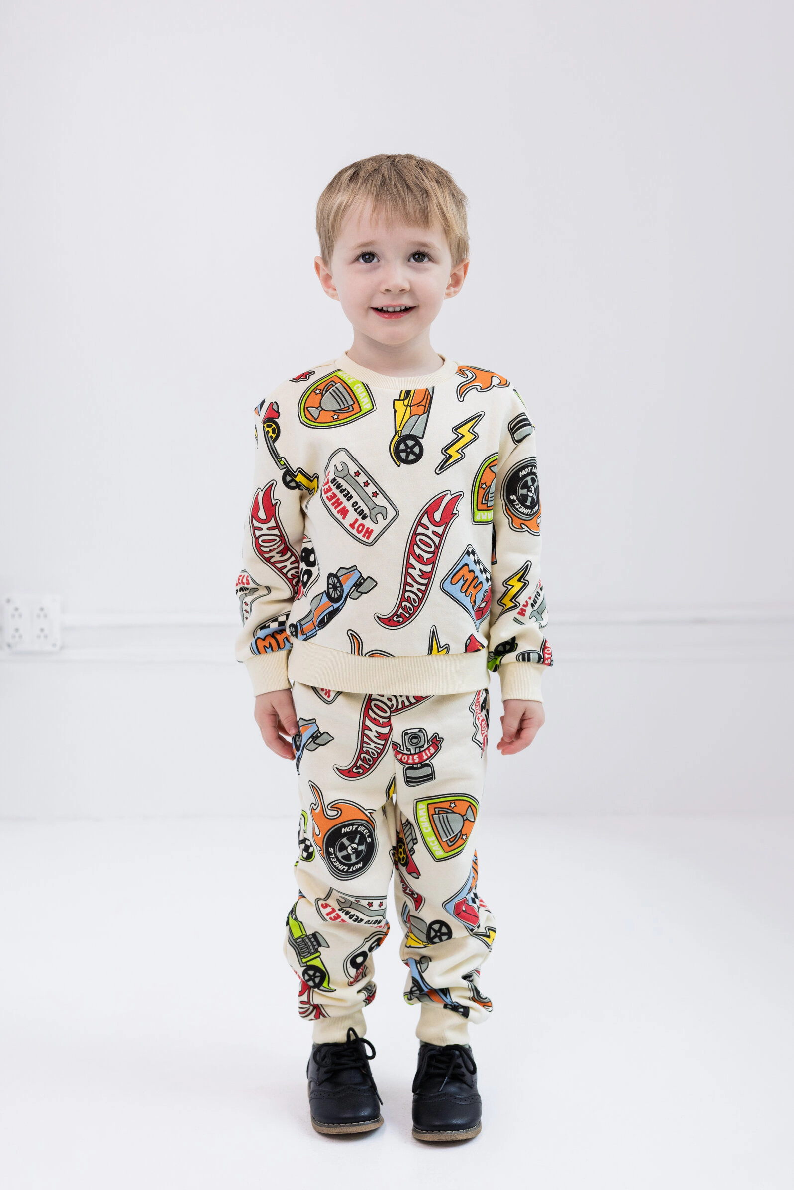 Hot Wheels Little Boys' Fleece 2-Piece Sweatshirt and Pants Set