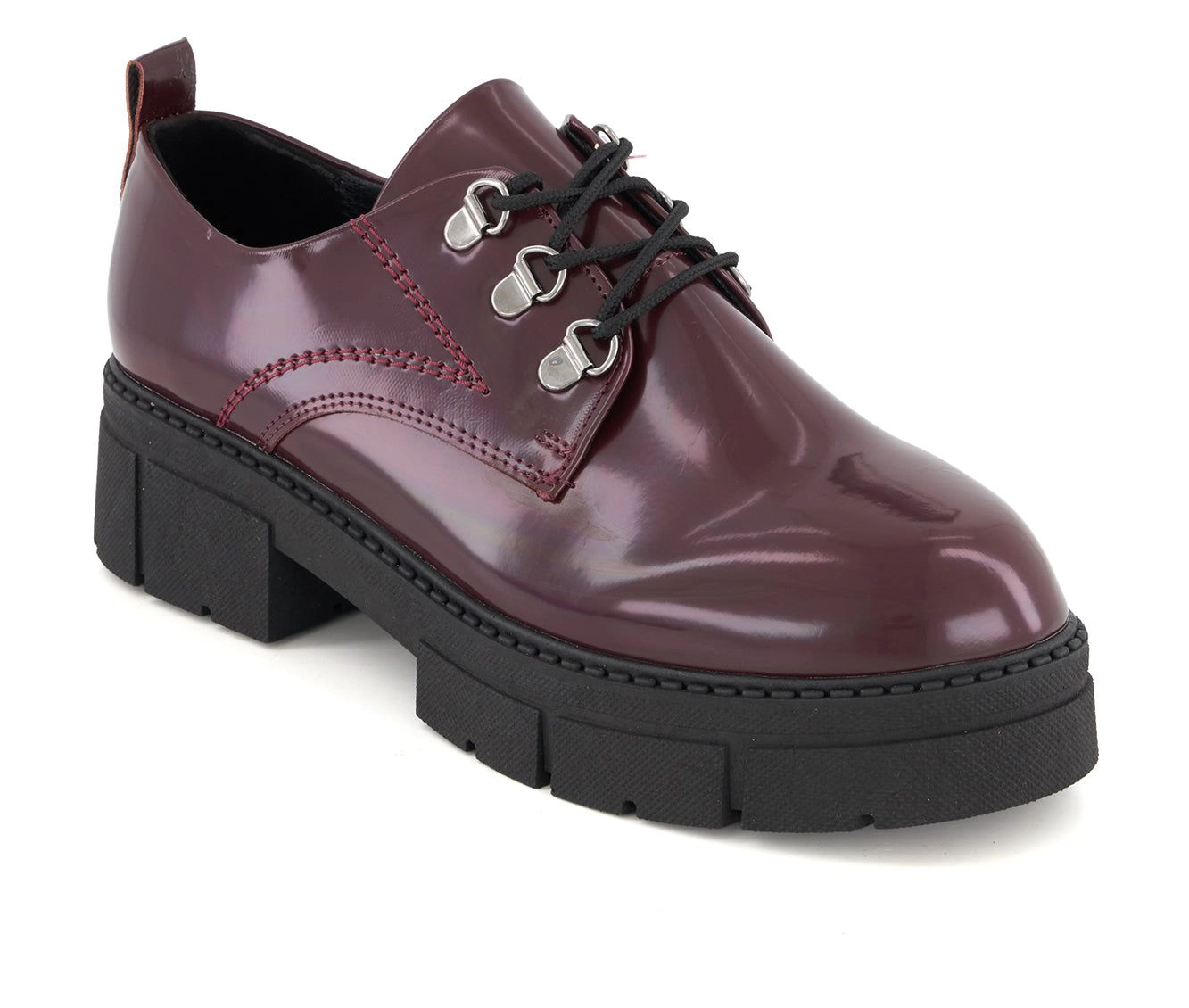 Andrea Womens Chunky Sole Patent Oxfordss