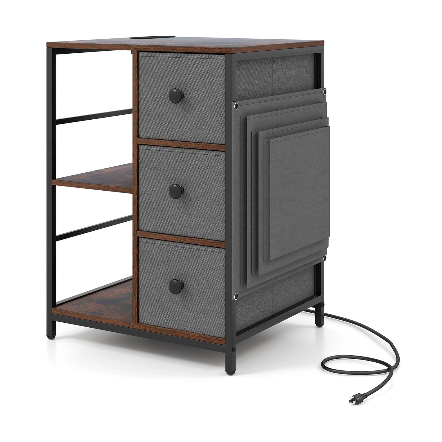 SlickBlue Unisex Bedside Table with USB and Type C Charging