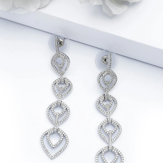 AGP PARIS Womens Silver Colored Teardrop-Inspired Drop Earrings