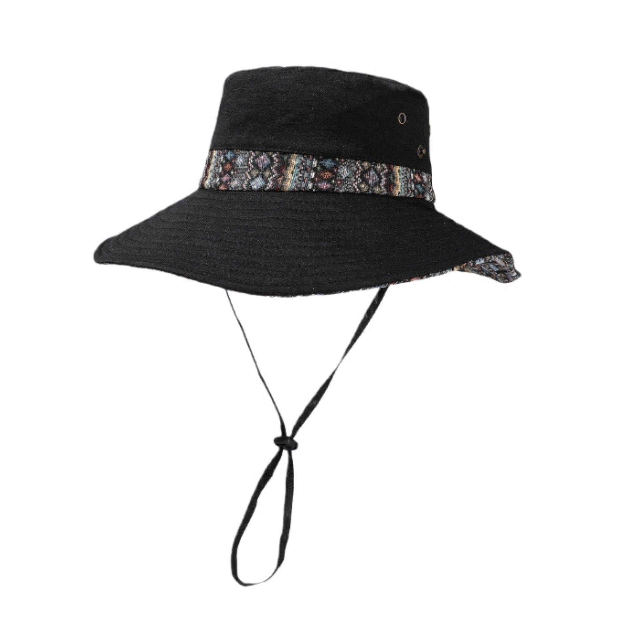Anna-Kaci Women's Wide Brim Sun Hat with Adjustable Chin Strap Decorative Band Casual Headwear