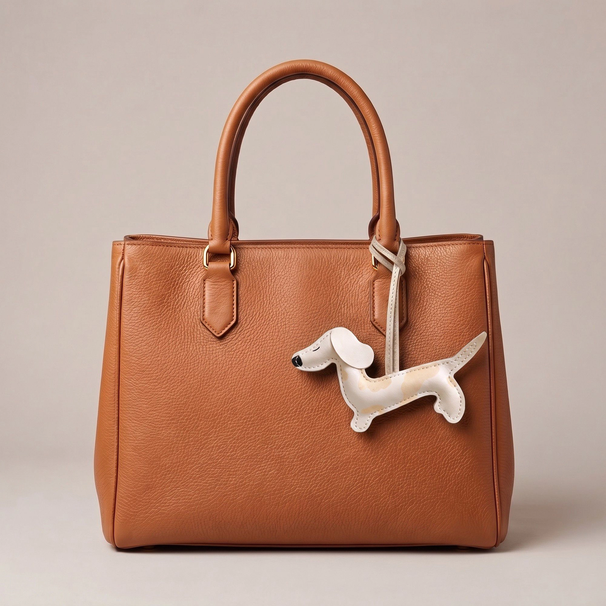 Alilang Women's Dachshund Wiener Dog Bag Charm with Faux Leather Loop Strap