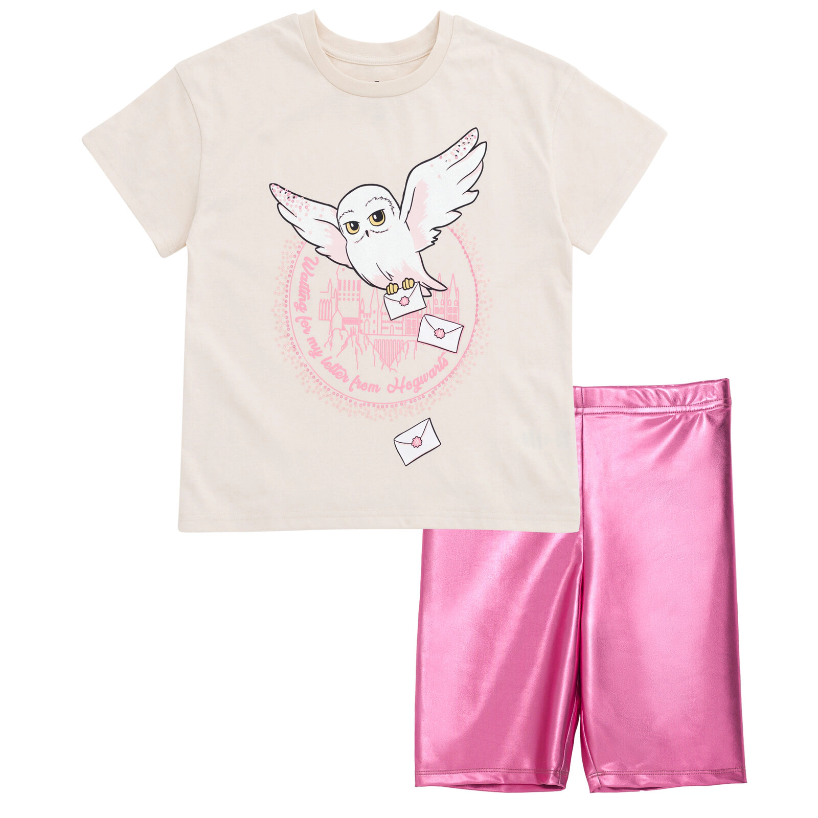 Harry Potter Hedwig Girls' 2-Piece T-Shirt and Bike Shorts Set