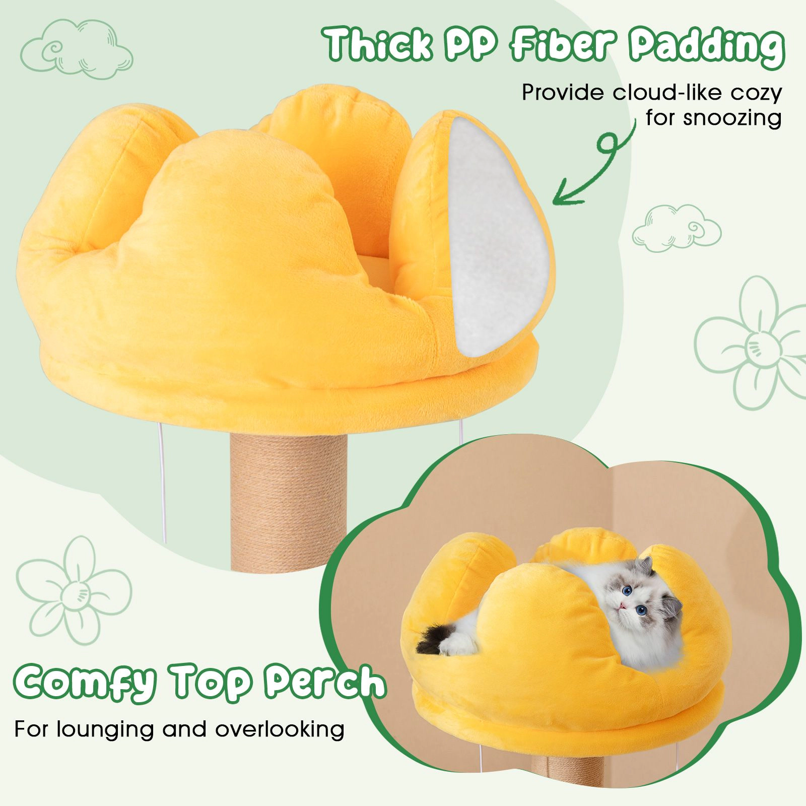 SlickBlue 5-Tier Cat Tree Tower with Plush Perch & Toys