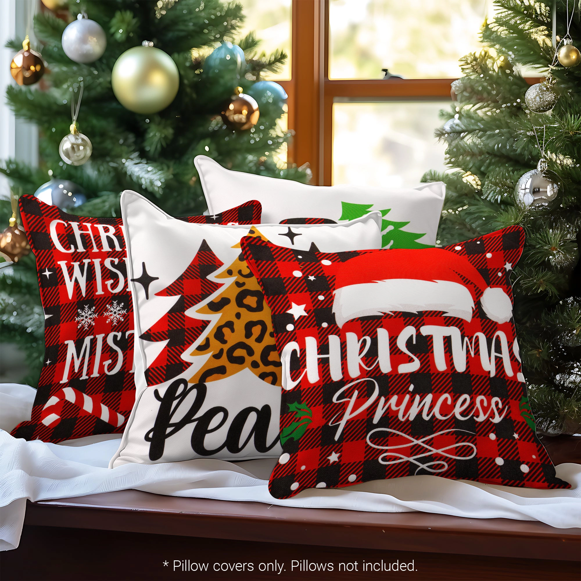 G128 Farmhouse Pine Spruce Decorative Throw Pillow Covers