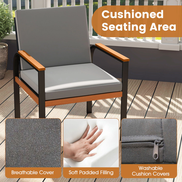 Hivvago 3 Piece Patio Furniture Set Outdoor Conversation Set With Coffee Table