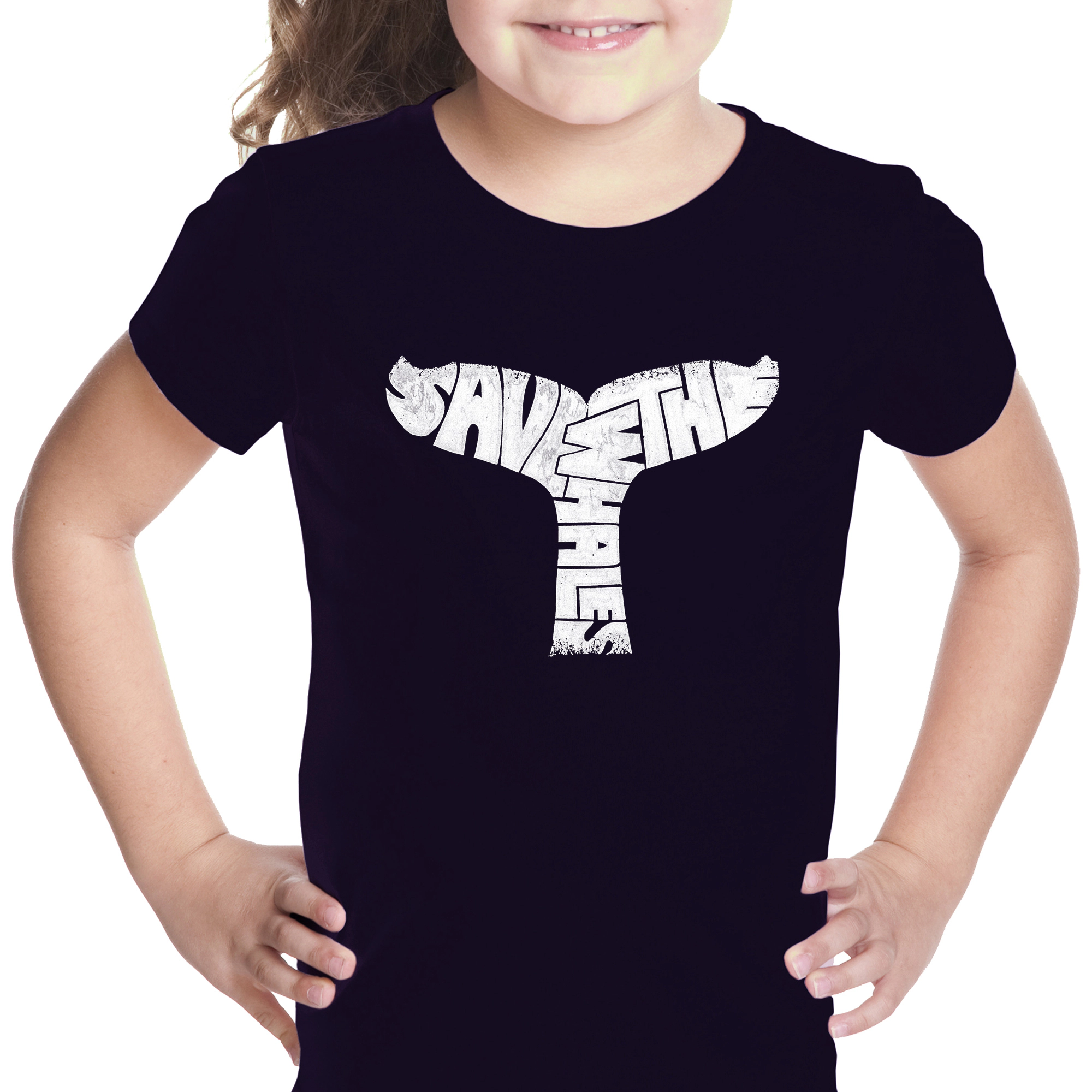 LA Pop Art Girls Word T-Shirt - SAVE THE WHALES