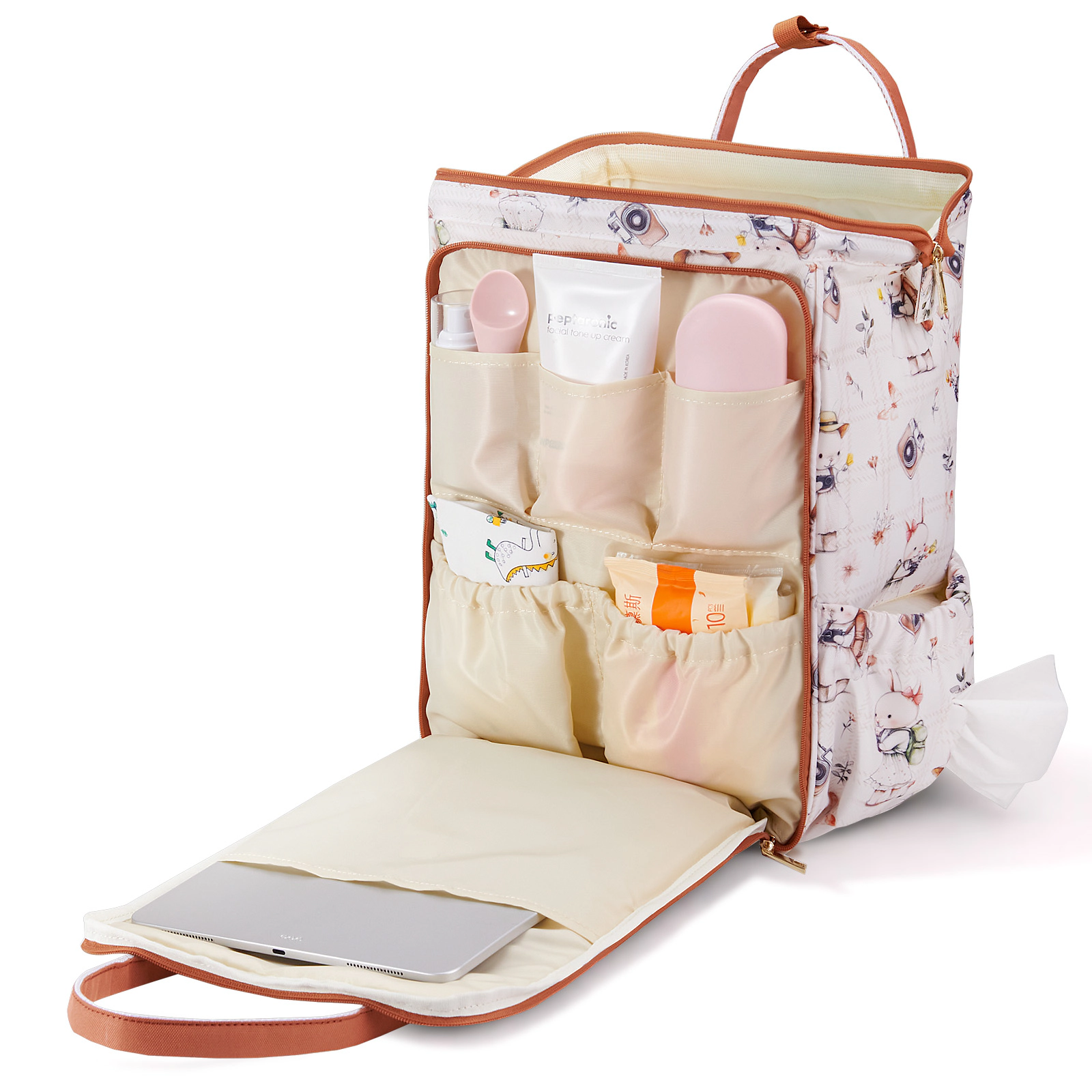 SUNVENO Wide-Open Frame Diaper Bag Backpack