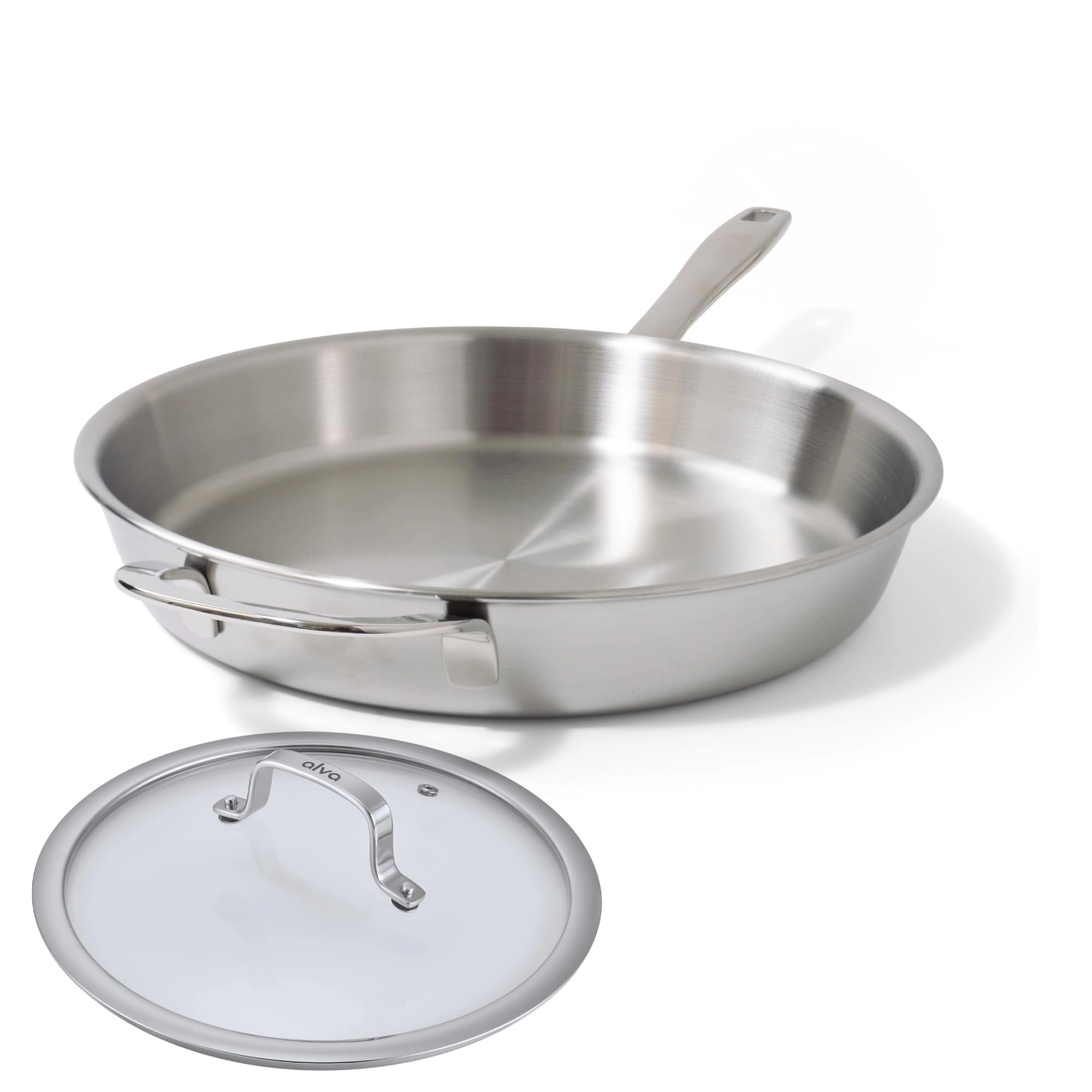 Alva Maestro 5-Ply Stainless Steel Frying Pan Set with Tempered Glass Lids