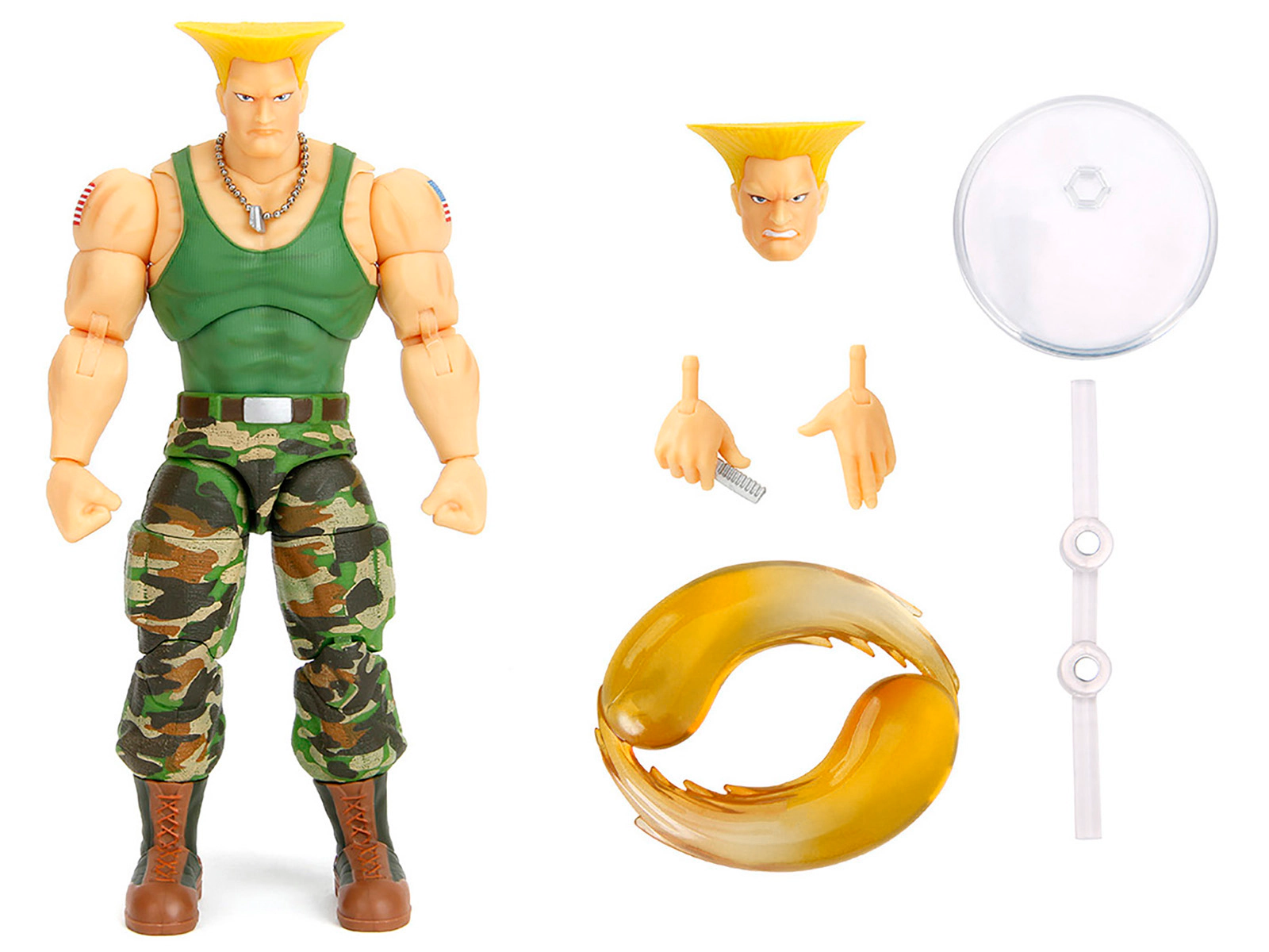 Jada Guile 6" Moveable Figure with Accessories and Alternate Head and Hands "Ultra Street Fighter II: The