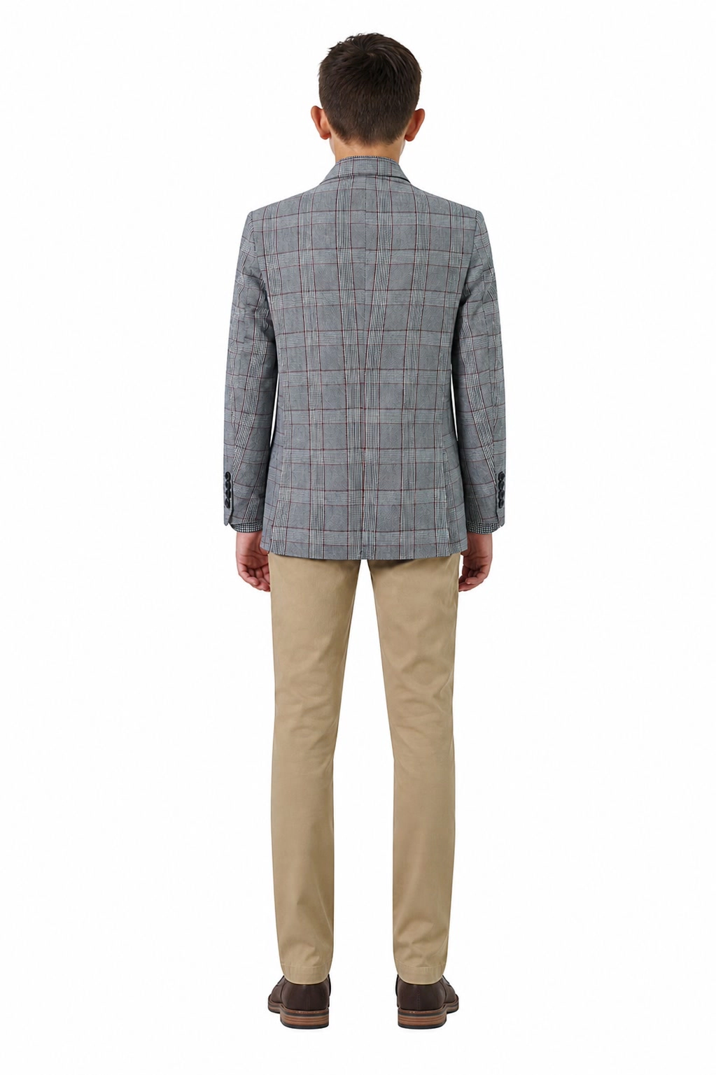 Elie Balleh Boys Slim Fit Plaid Blazers Sports Coat Jacket