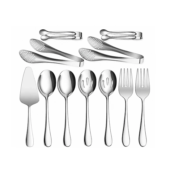 Stock Preferred Pack of 11 Stainless Steel Serving Utensil Set for Buffet and Parties