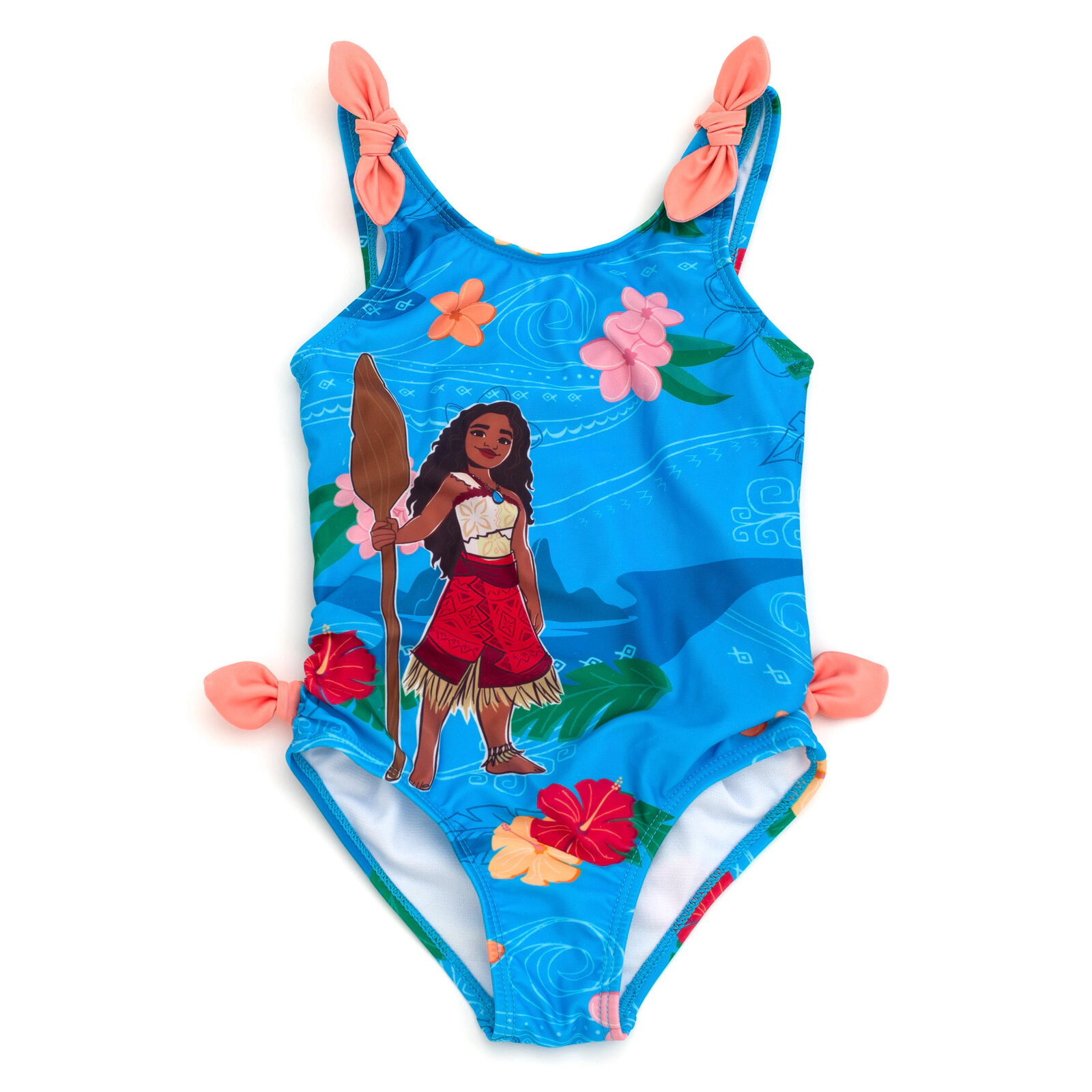Disney Moana Girls' Tropical One-Piece Swimsuit