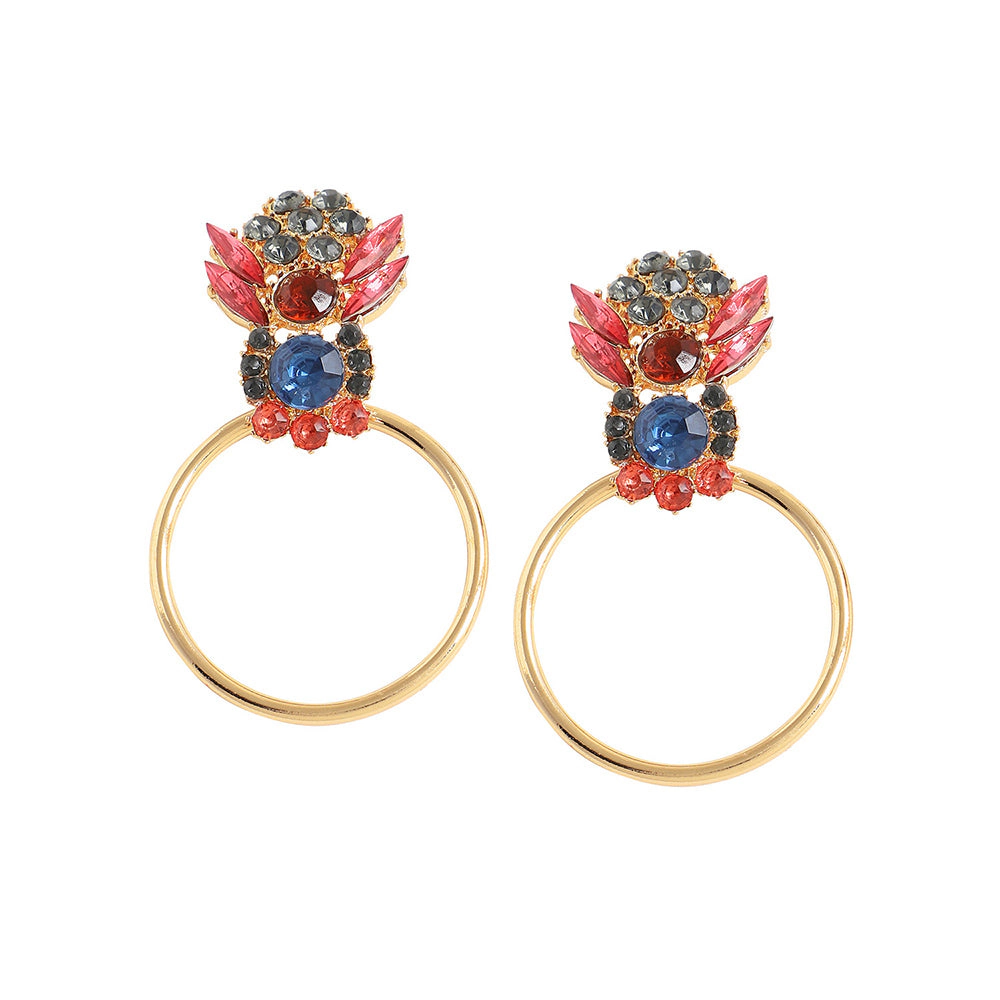 SOHI Women's Silver Oriental Drop Earrings