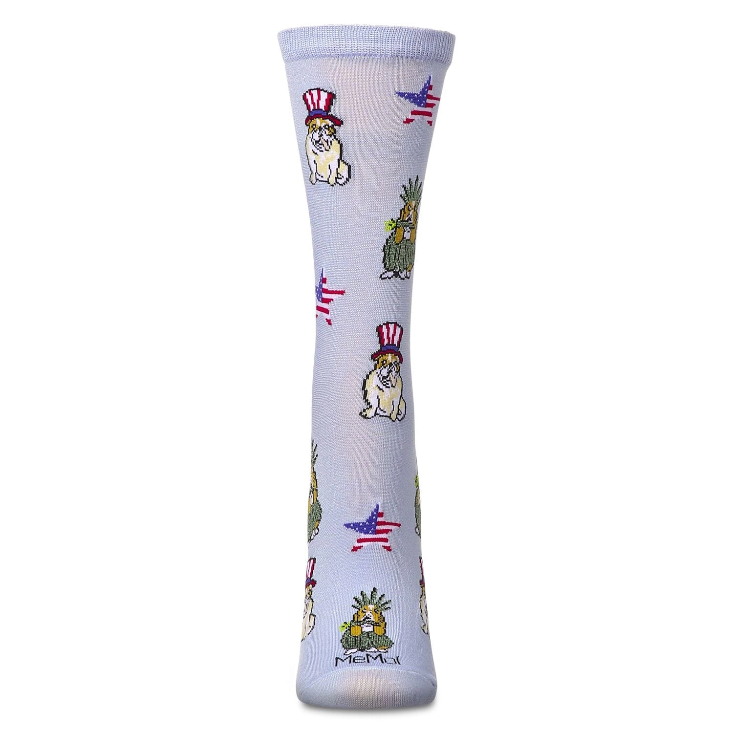 MeMoi Women's Patriotic Dogs Rayon From Bamboo Crew Socks