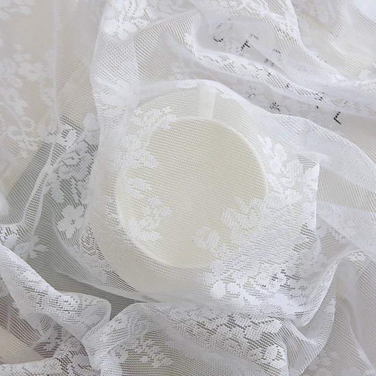 HLC.ME Jolene Floral Scalloped Lace Fabric Wrinkle Resistant Tablecloth
