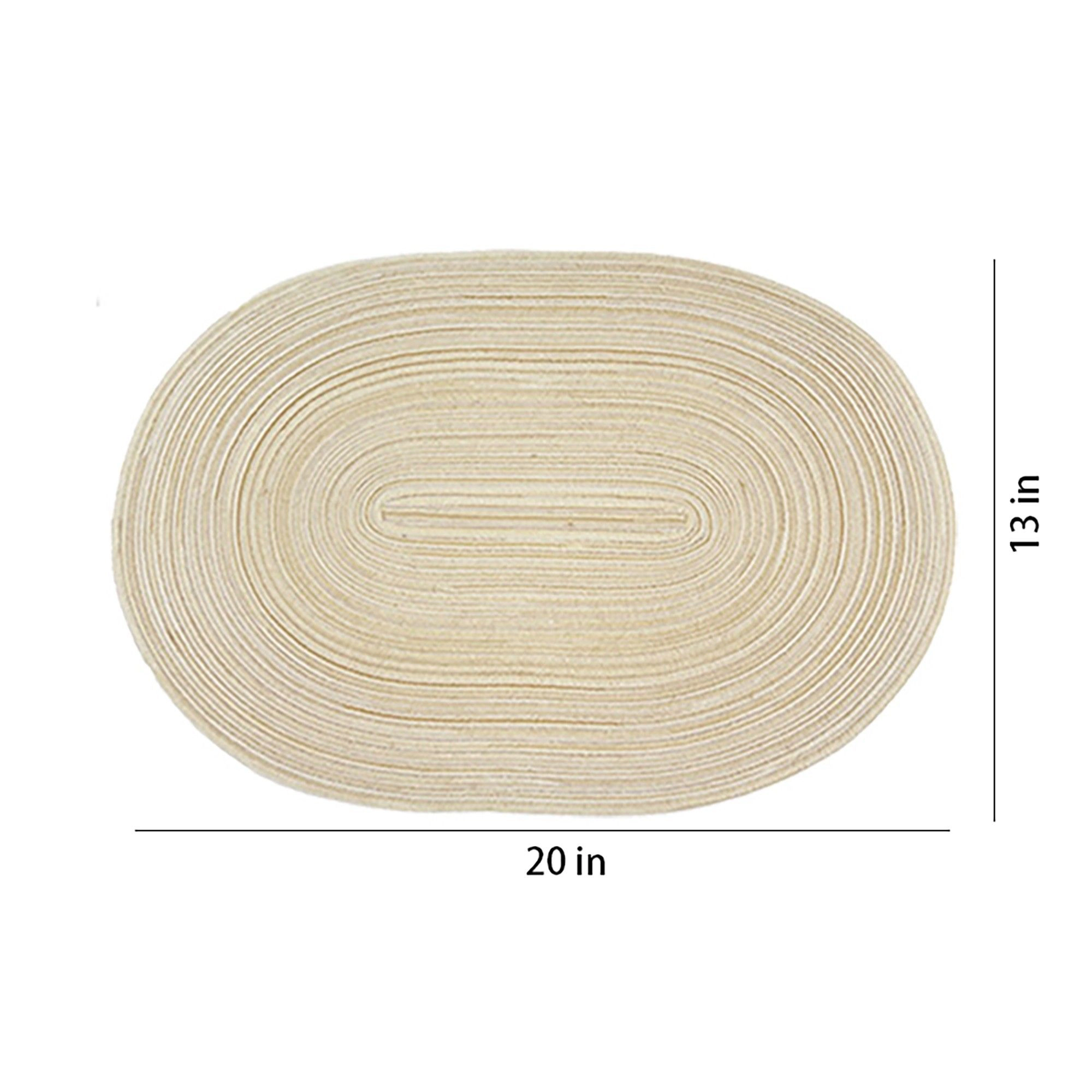 Alilang Unisex 4 Piece Oval Braided Placemats Woven Heat Resistant Dining Table Mats Washable Kitchen Place Mats