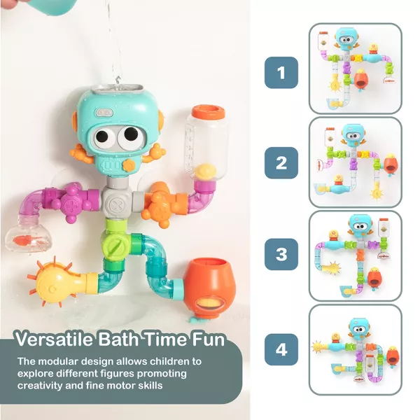 Sperric Build & Splash Baby & Toddler Bath Toys, Educational Water Set w/ Valves & Tubing STEM Building Baby Bath Toys