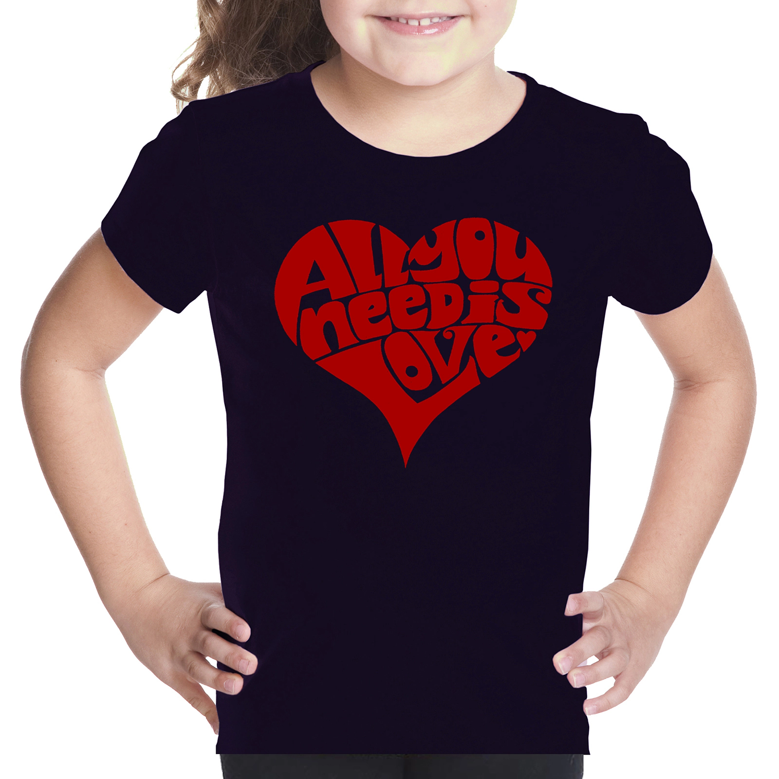 LA Pop Art Girls Word T-Shirt - All You Need Is Love