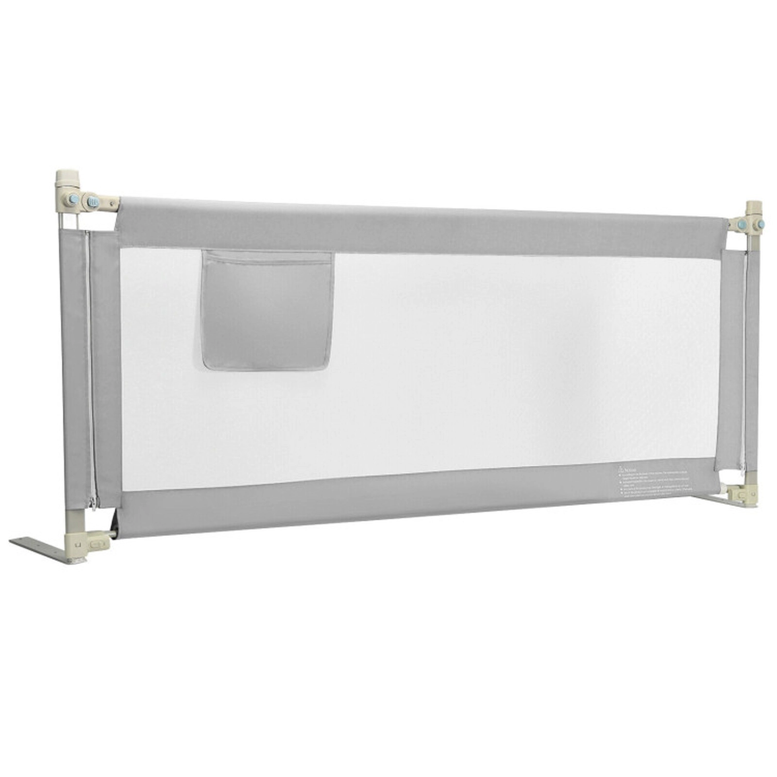 SUGIFT Toddler Vertical Lifting Double Safety Lock 24-Level Adjustable Baby Bed Rail 76.8-in x 9.6-in x 28.5-in Gray