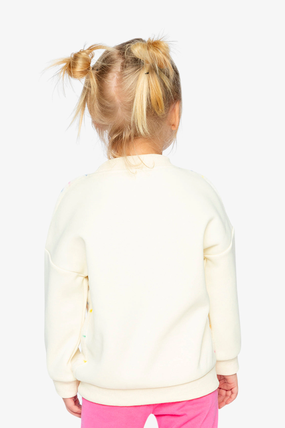 Deux par Girls Faux Fur Front Bi-Material Sweater