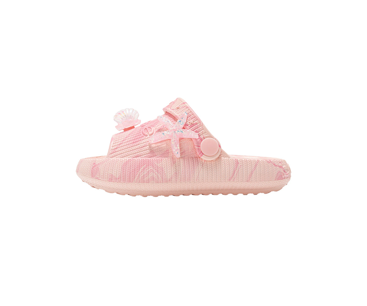 bebe Toddler Girl's EVA Slide Sandals with Charm Details Slip On Shoes