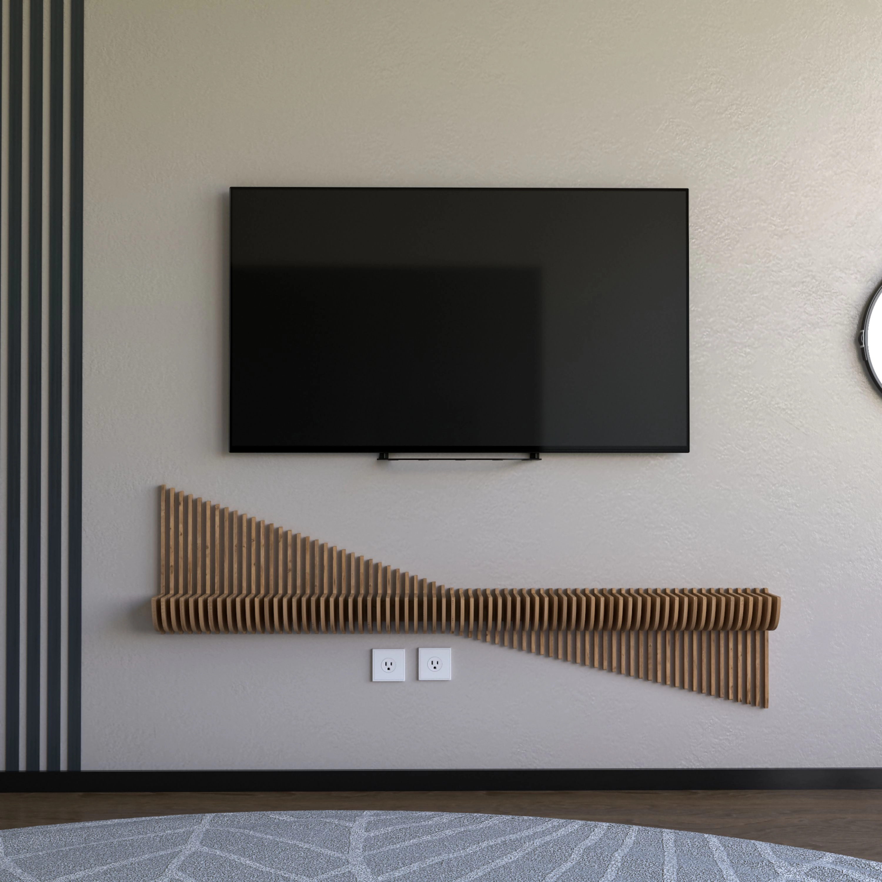 Wear Sierra Parametric 60" 3D Wavy Floating Shelf