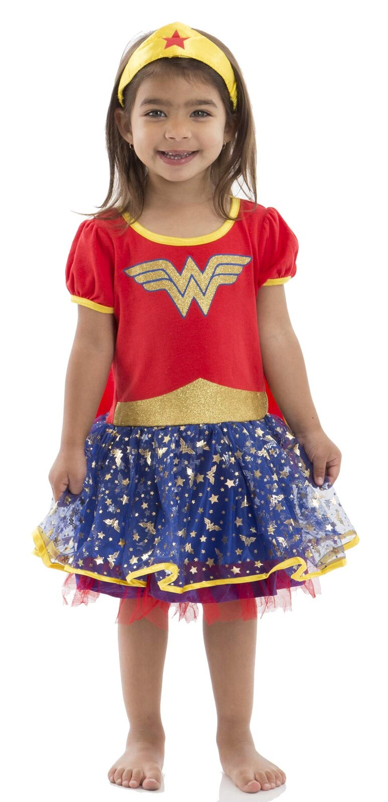 Warner Bros. Justice League Wonder Woman Girls' Costume Dress Cape and Headband Set