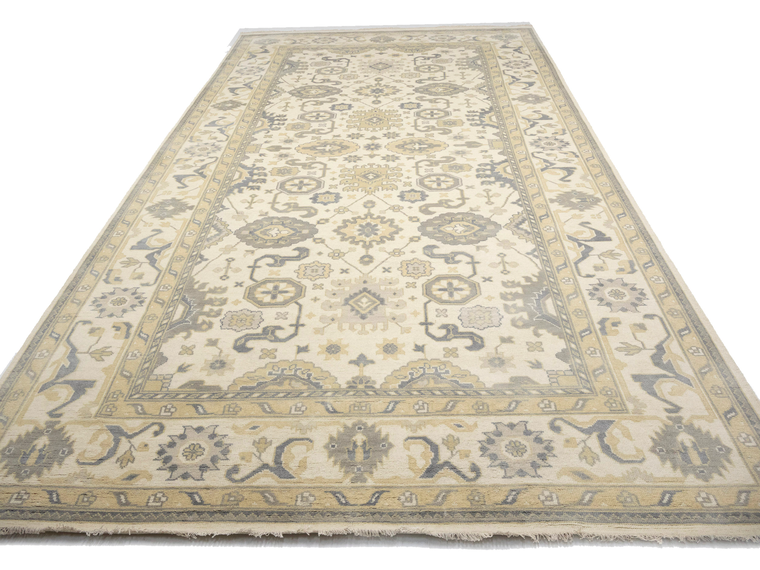 Magic Rugs Cream Floral 10X20 Oushak Chobi Oriental Rug