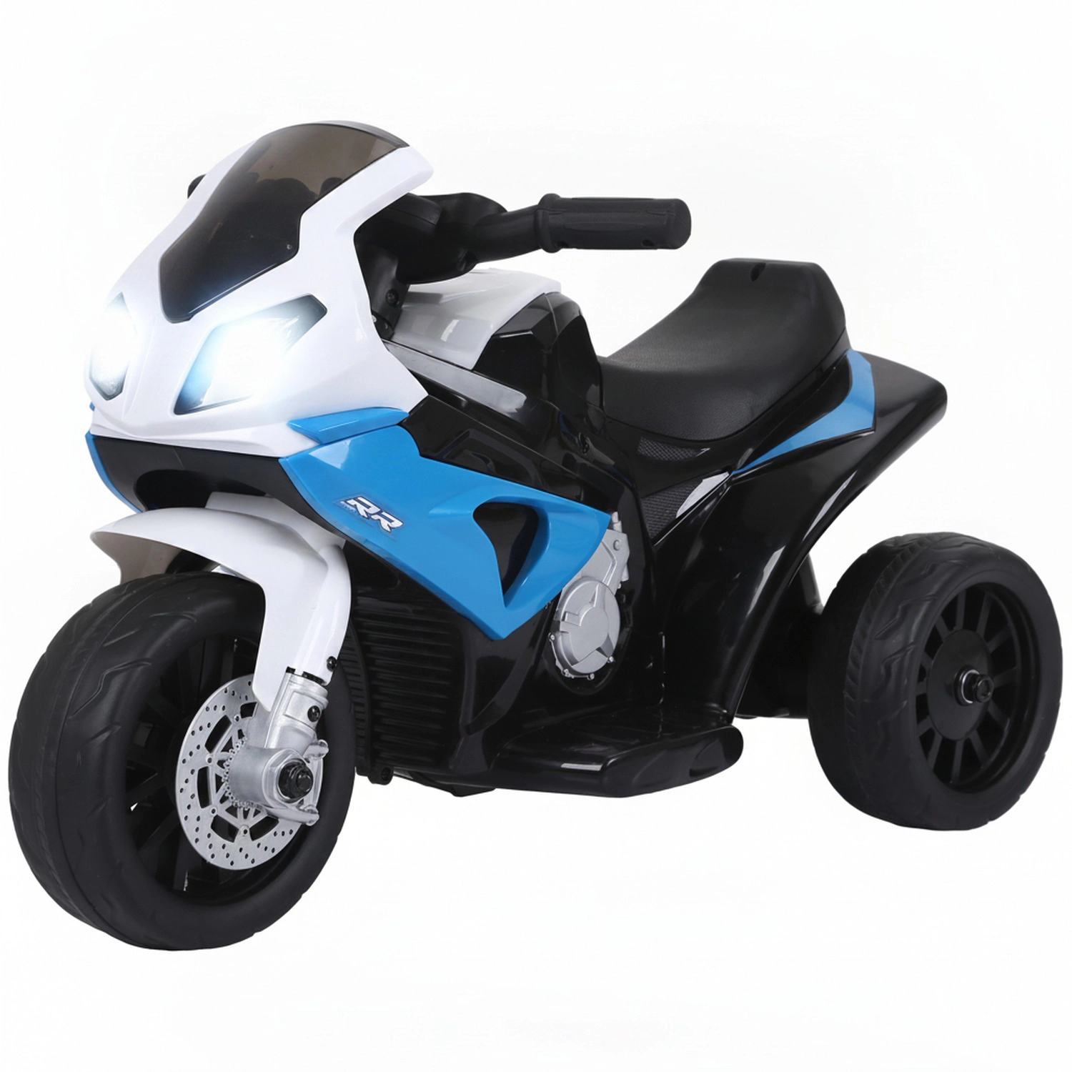 HONGGE 3-Wheel Toddler Electric Motorcycle, 6V, Headlight & Music, Holds 44 lbs, Blue