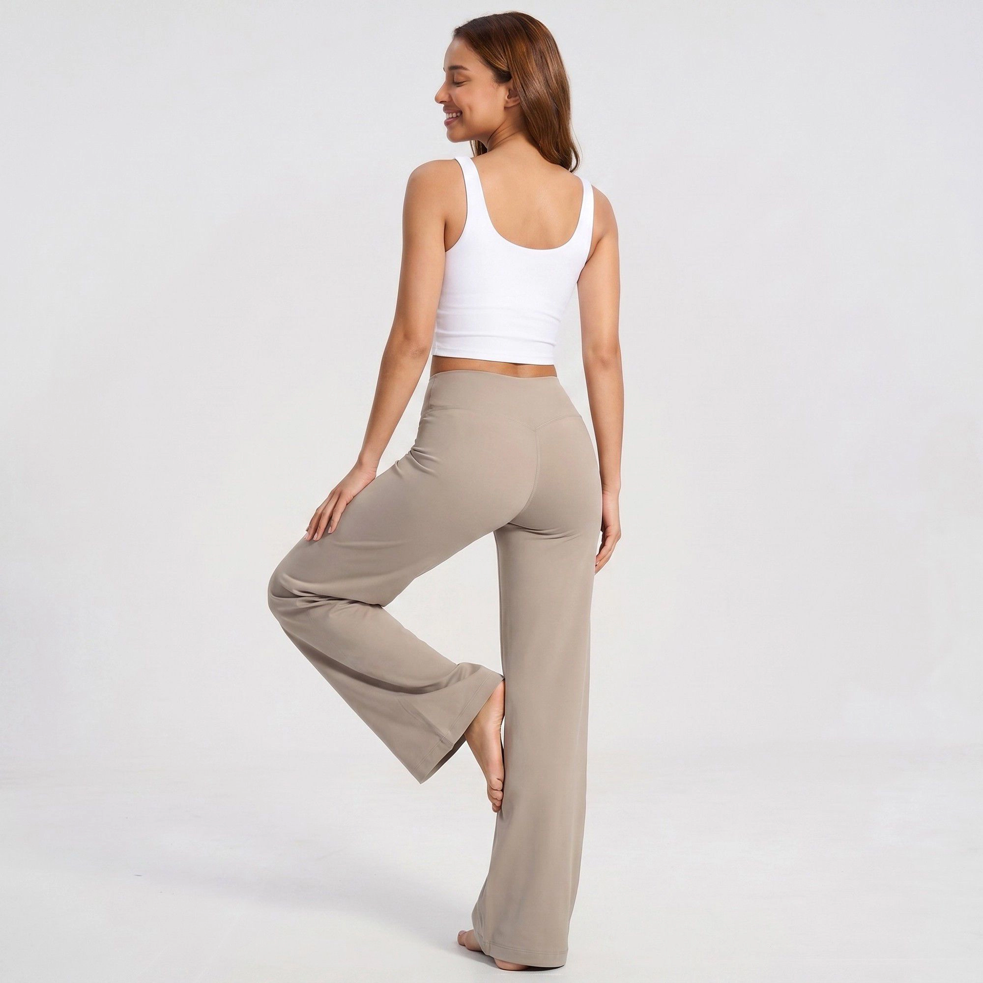 Anna-Kaci Women's High-Waisted Wide-Leg Yoga Pants Loose Fit Workout Lounge