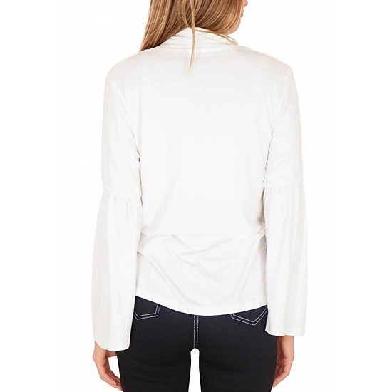 Anna-Kaci Women's Casual Lightweight Cardigans Soft Draped Ruffles Flare Sleeve Cardigan