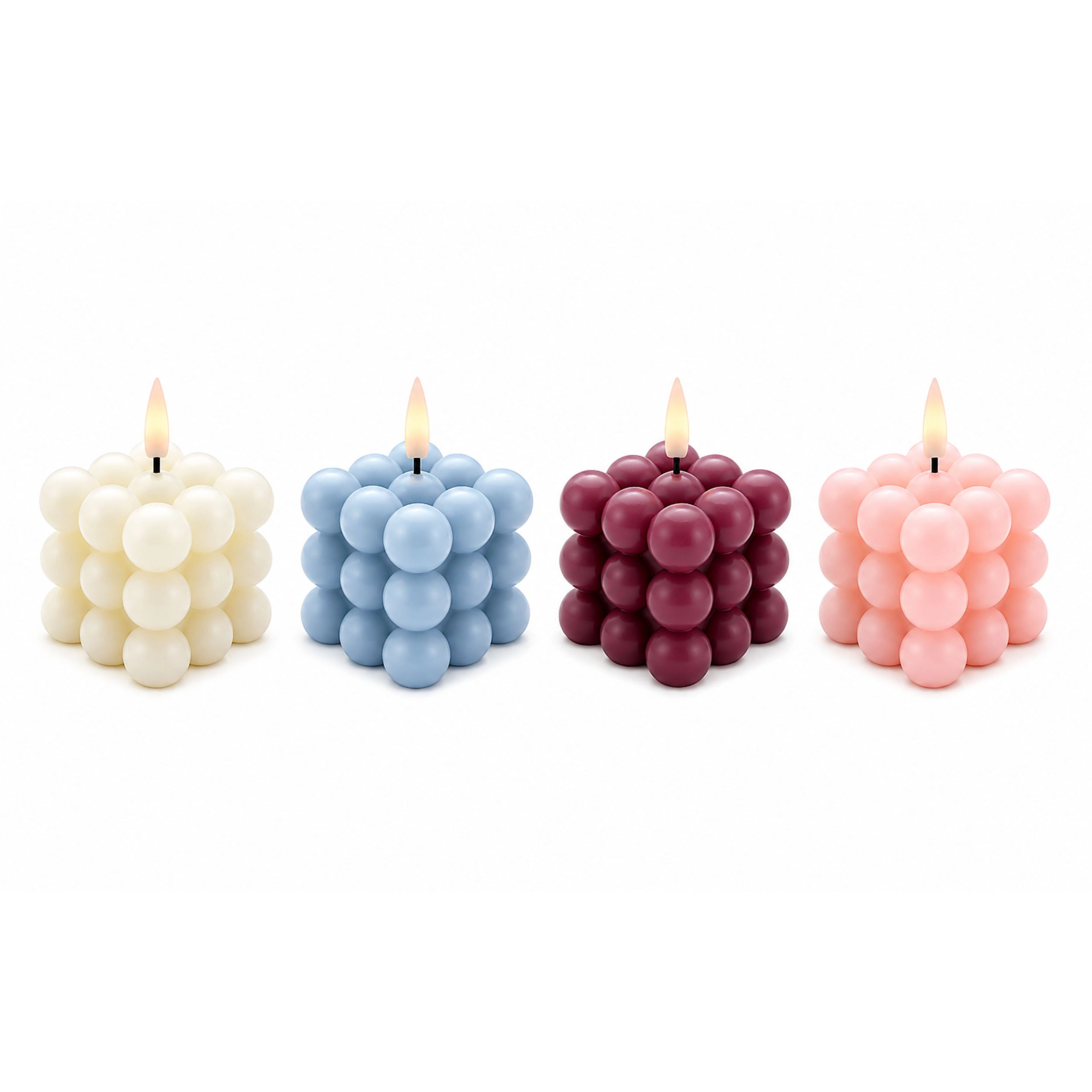 Home Collection Bubble Cube 2.3 Inch Flameless LED Candles Pack of 2