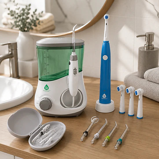 Pursonic Unisex Smile Pro Bundle: Professional Oral Irrigator + USB Rechargeable Rotary Toothbrush