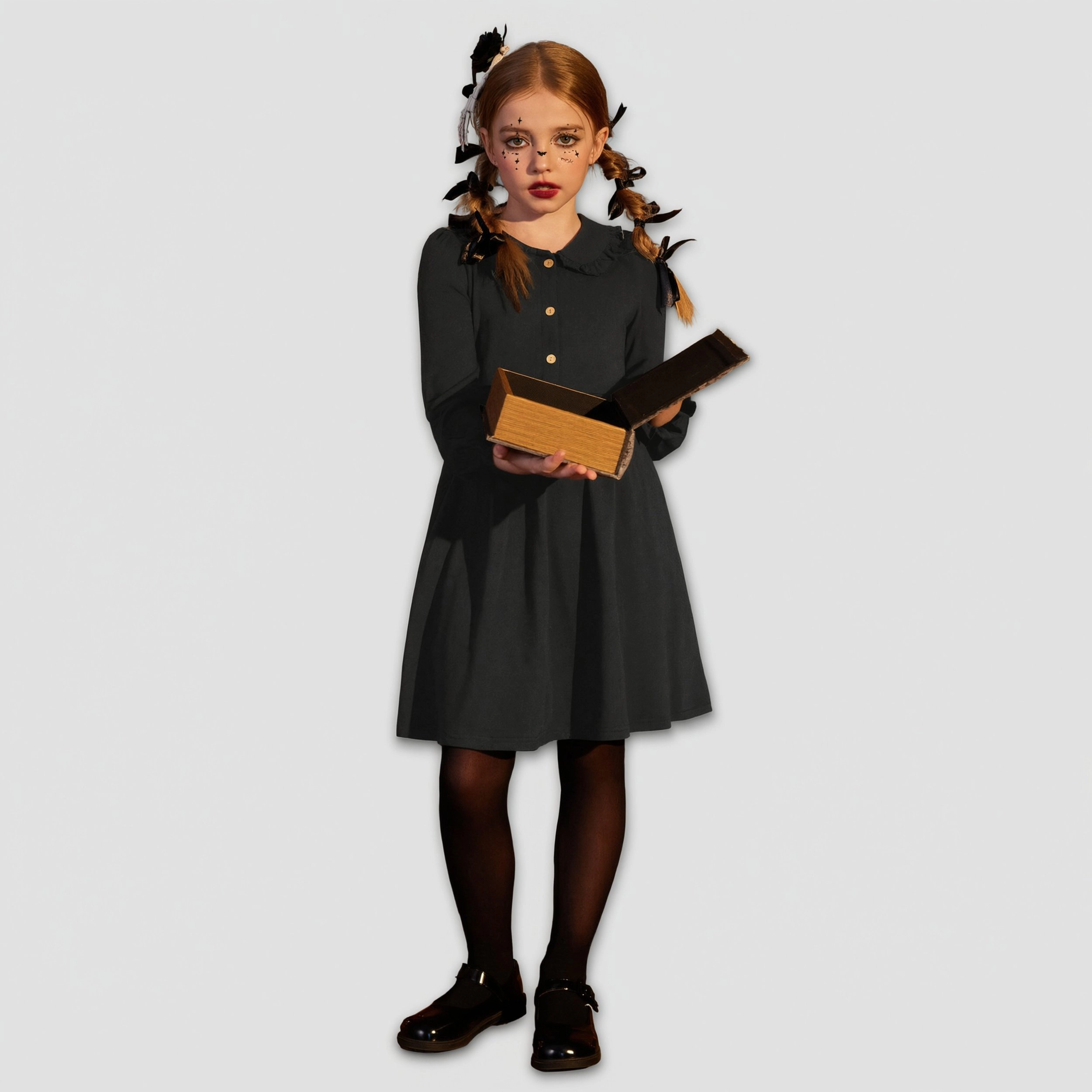 Arshiner Girls Fall Dresses Long Sleeve Casual Spring Midi Dress