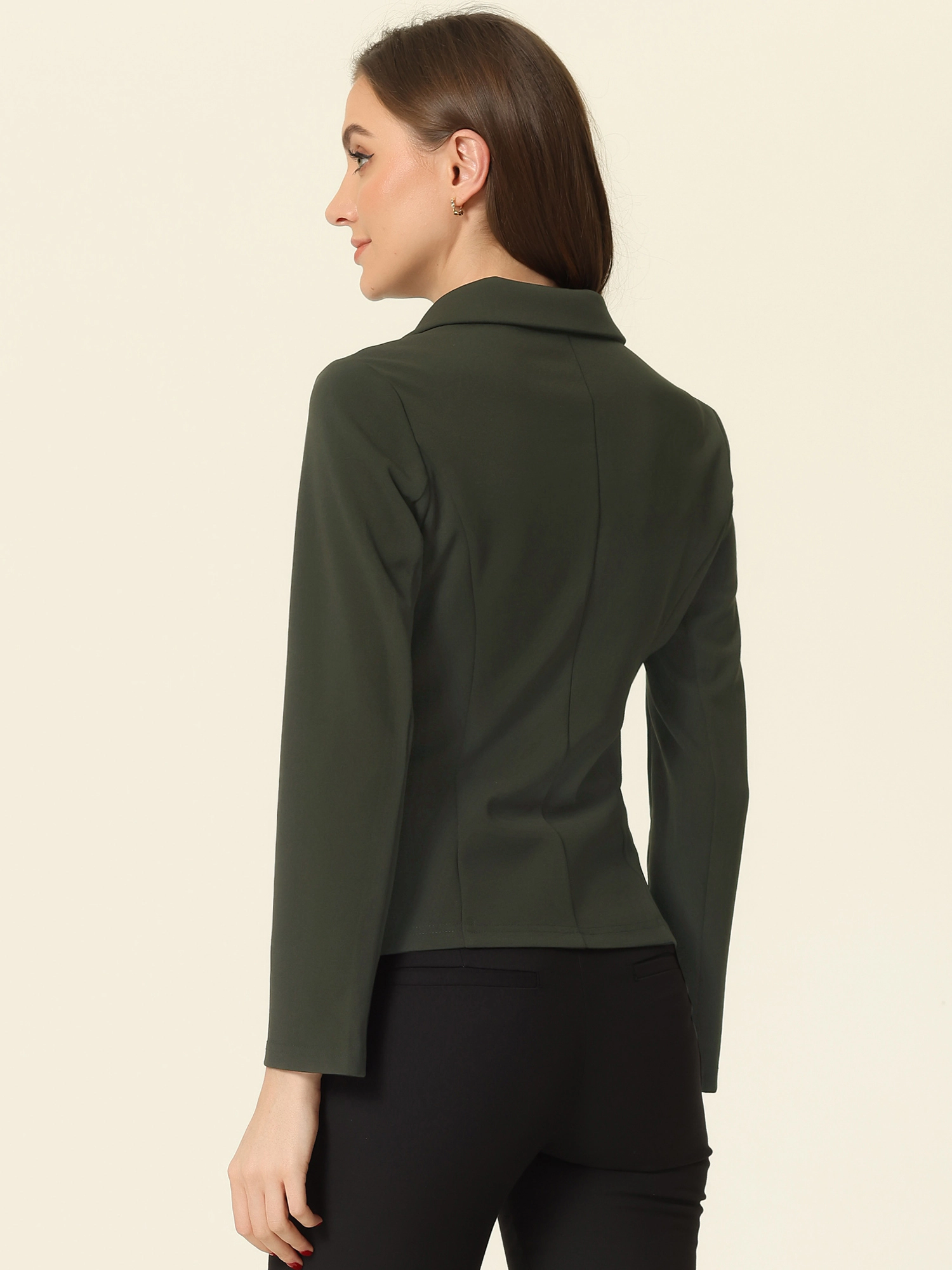 INSPIRE CHIC Women's Elegant Office Lapel Collar Button Down Suit Blazer