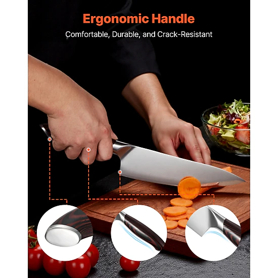 HONGGE Kitchen Knife Set, High Carbon Stainless Steel Knife Set, Kitchen Cutlery