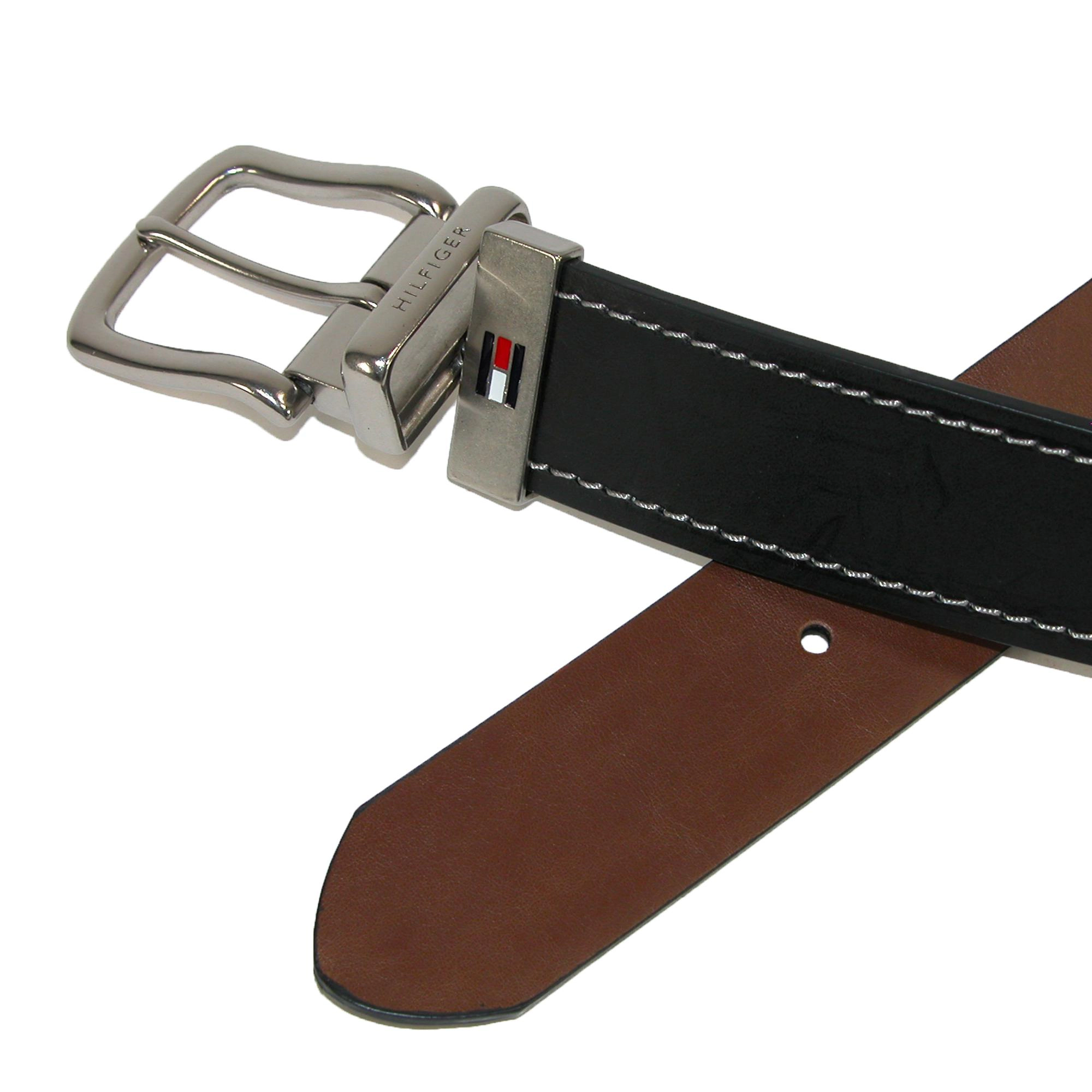 Tommy Hilfiger Men's Reversible Belt with Contrast Stitch