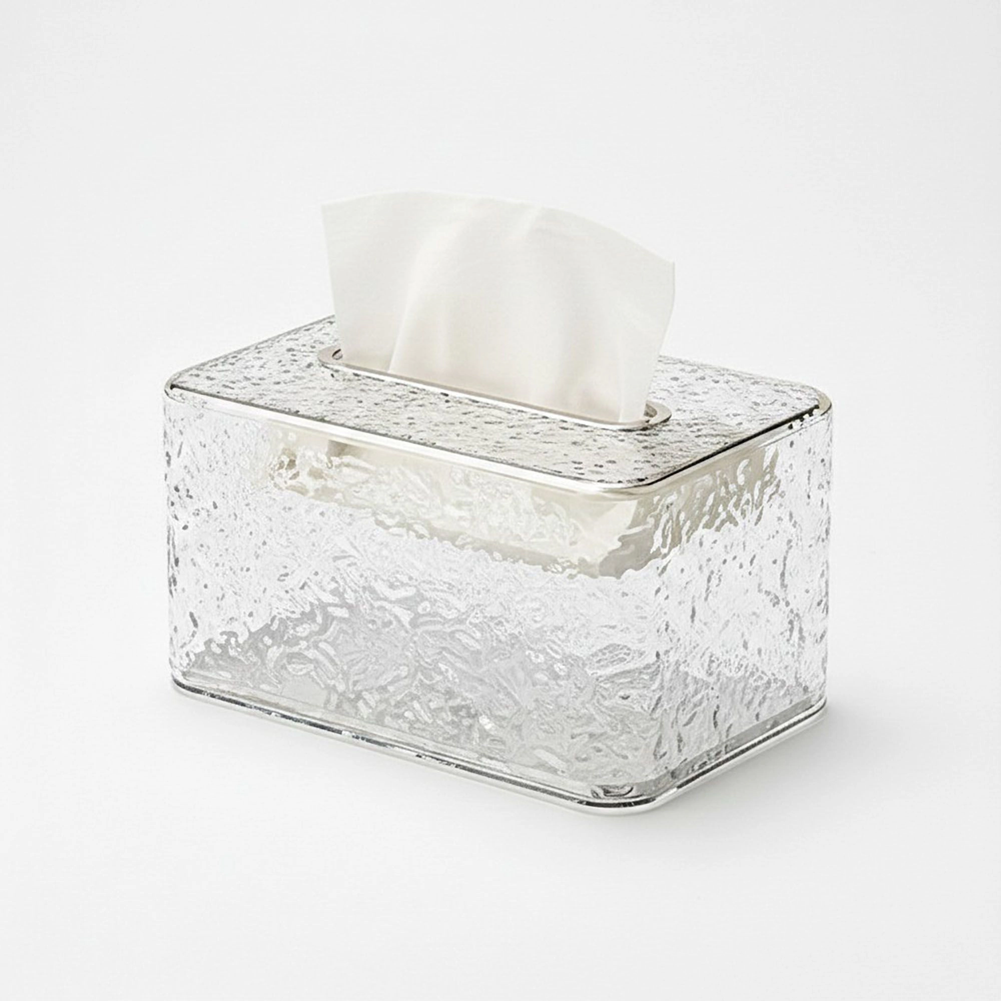 Alilang Unisex Textured Clear Acrylic Tissue Box Cover with Modern Rectangular Design