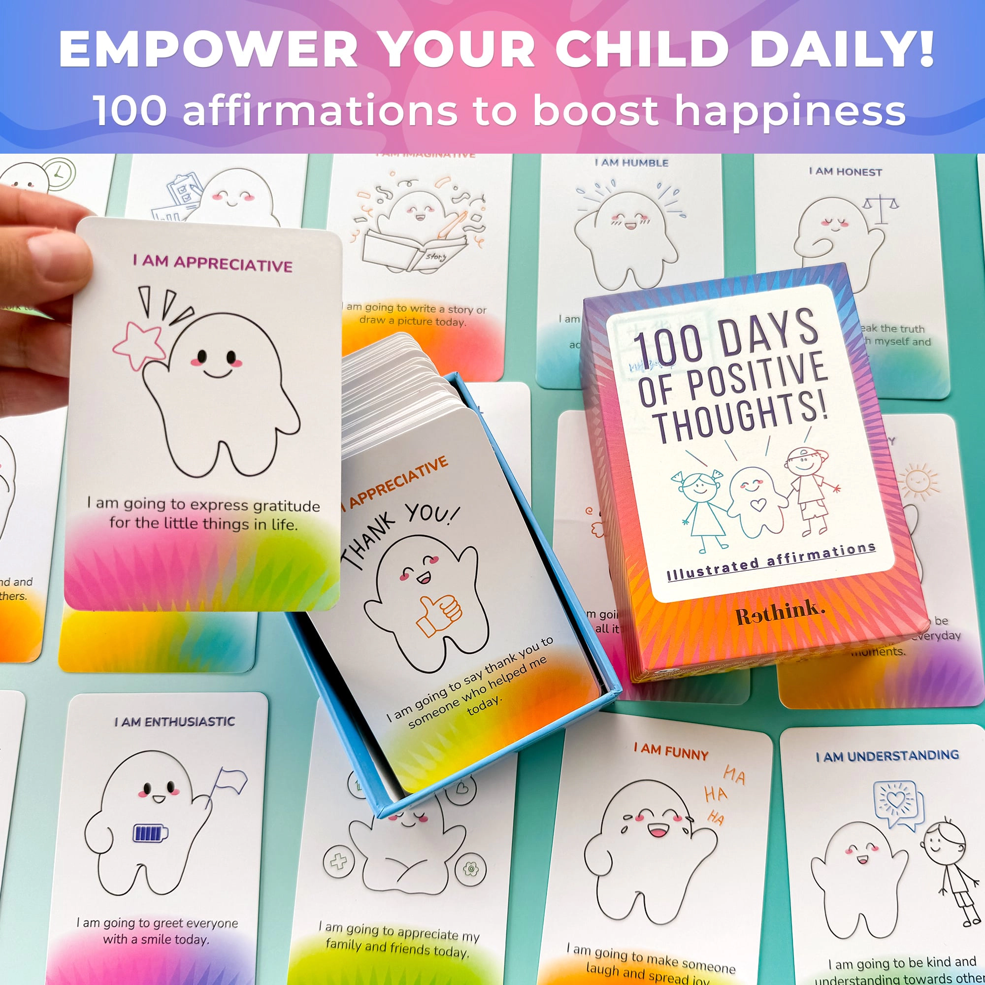 QUOKKA Positive Affirmation and Meditation Cards for Kids - Mindfulness, Relaxation Conversation Activity Set
