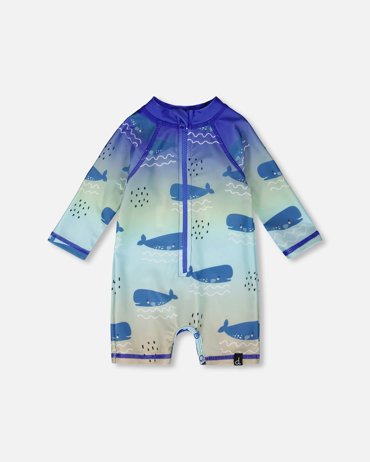 Deux par Boys One-Piece Long Sleeve Rashguard Whale Print