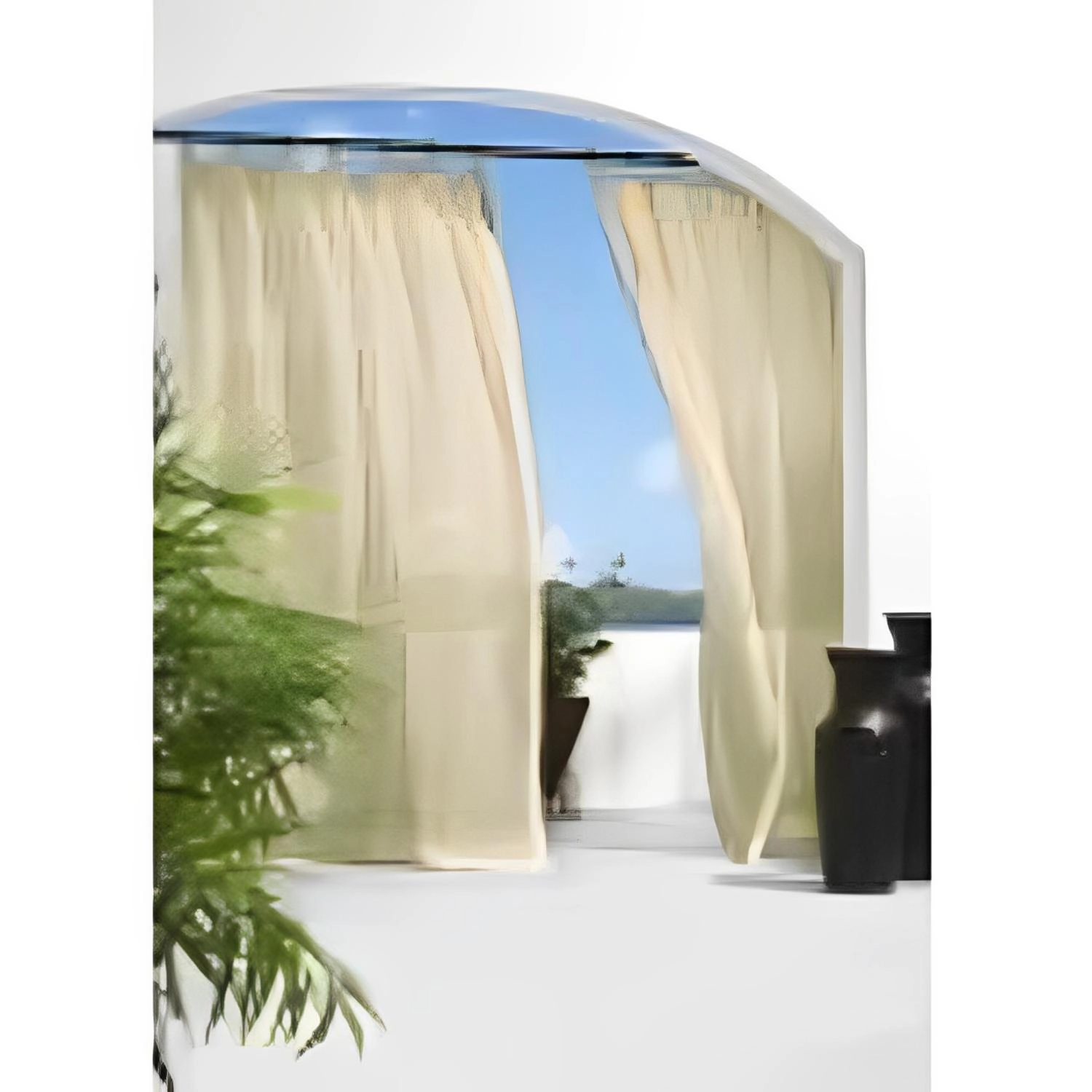 Commonwealth Outdoor Décor Escape Hook and Loop Sheer Tab Panel 54 Inches Wide by 96 Inches Long Mushroom…